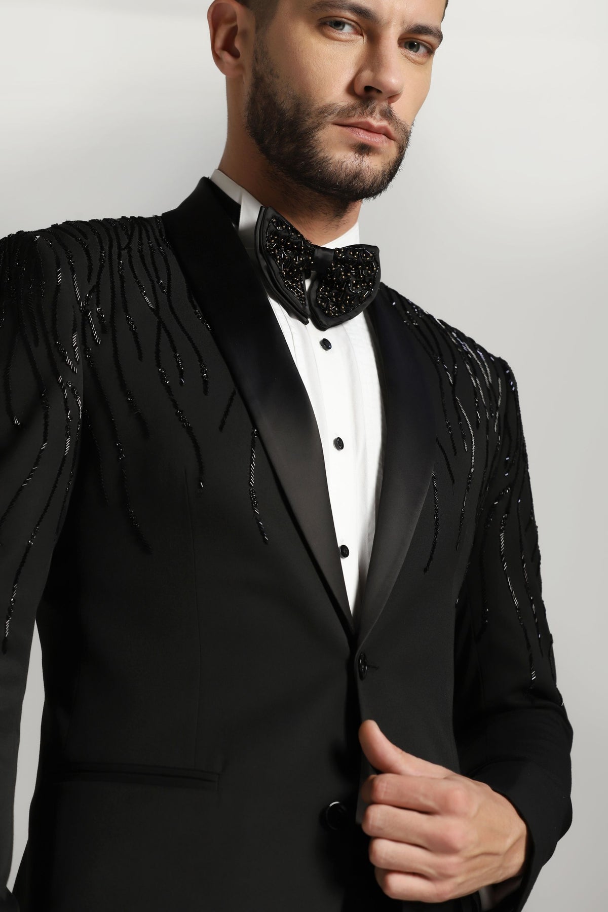 Designer tuxedo suits for men | Bhavya Bhasin Couture