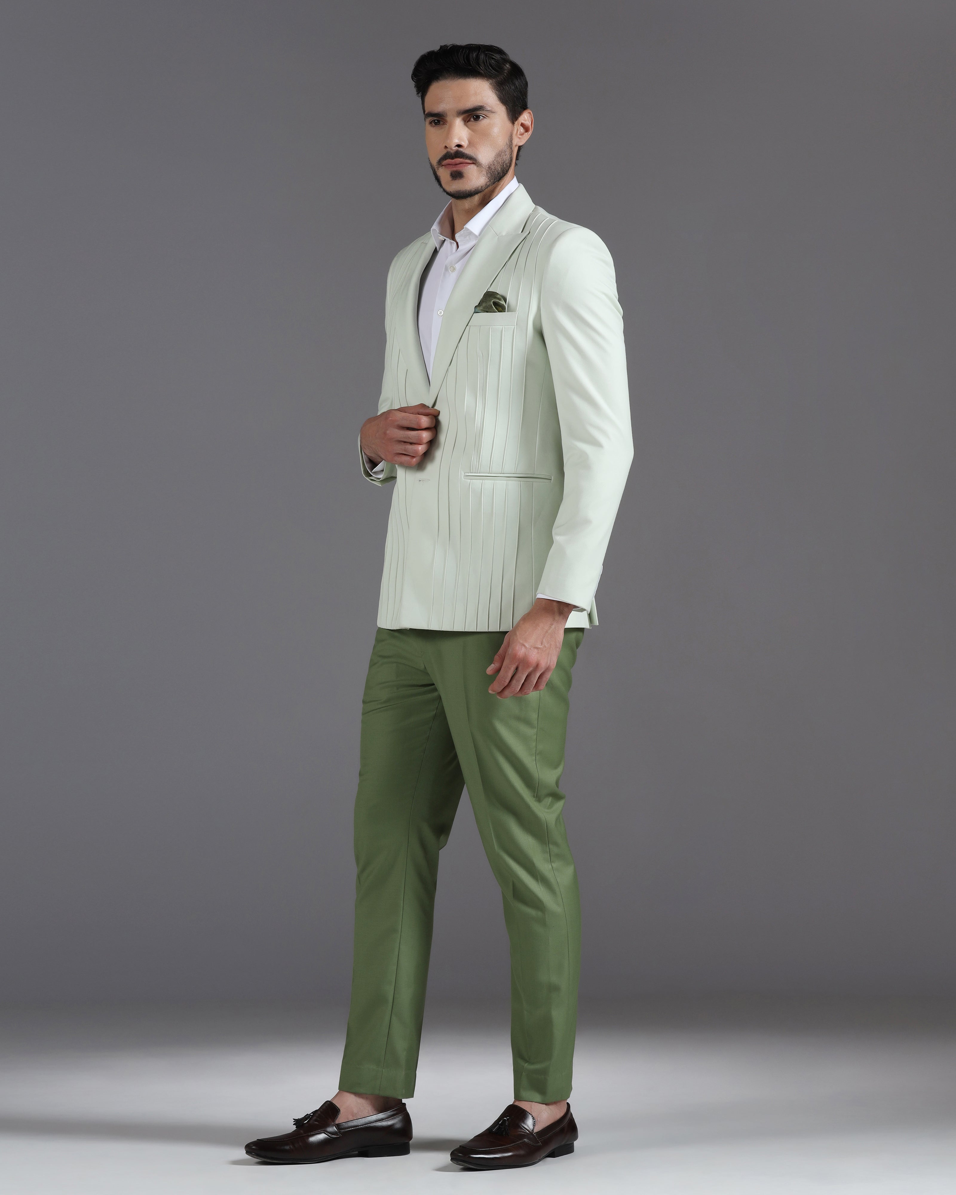 Mint & Olive Pintuck Fusion Suit