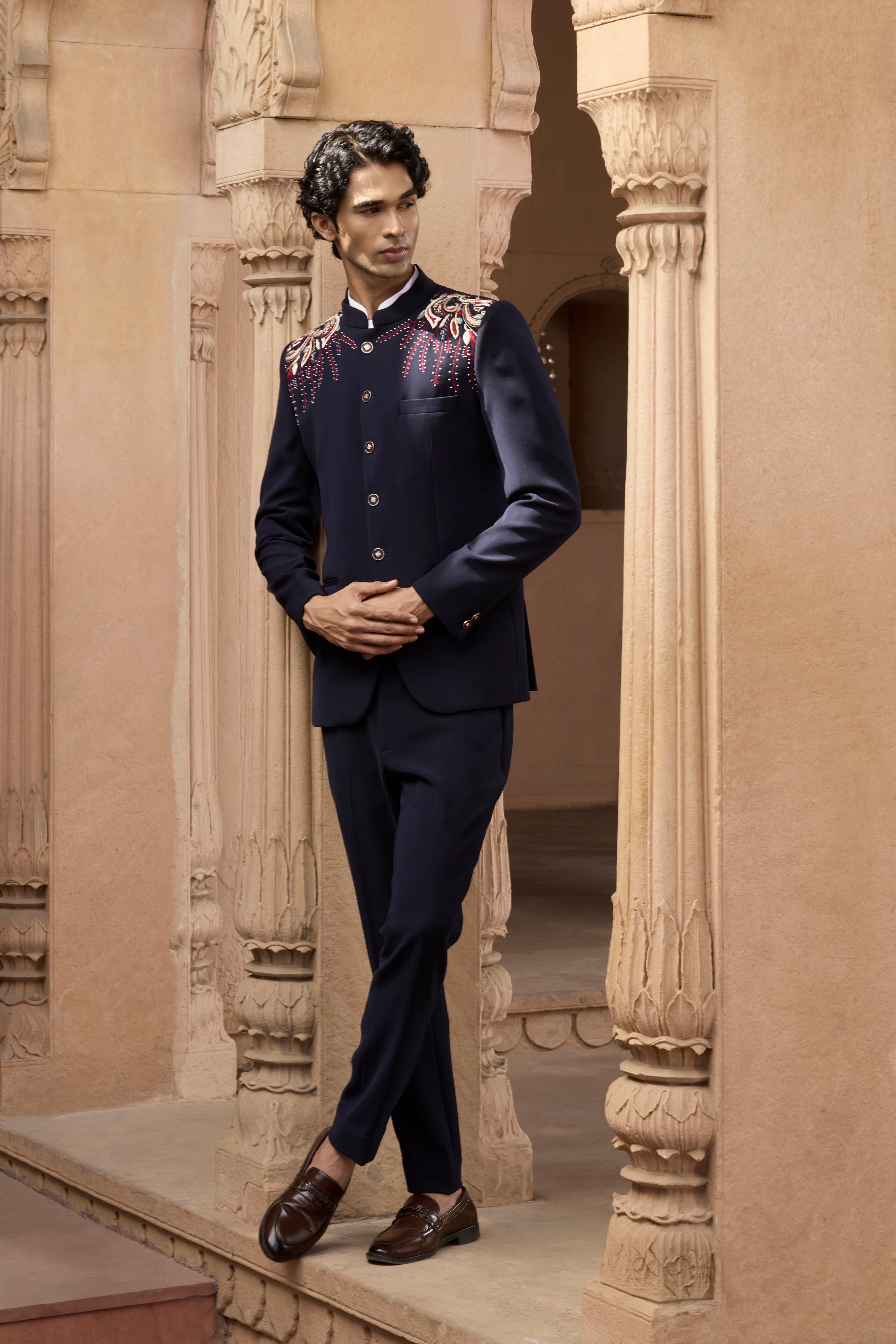 Raas “Neel Tarang Raag” Navy Bandhgala