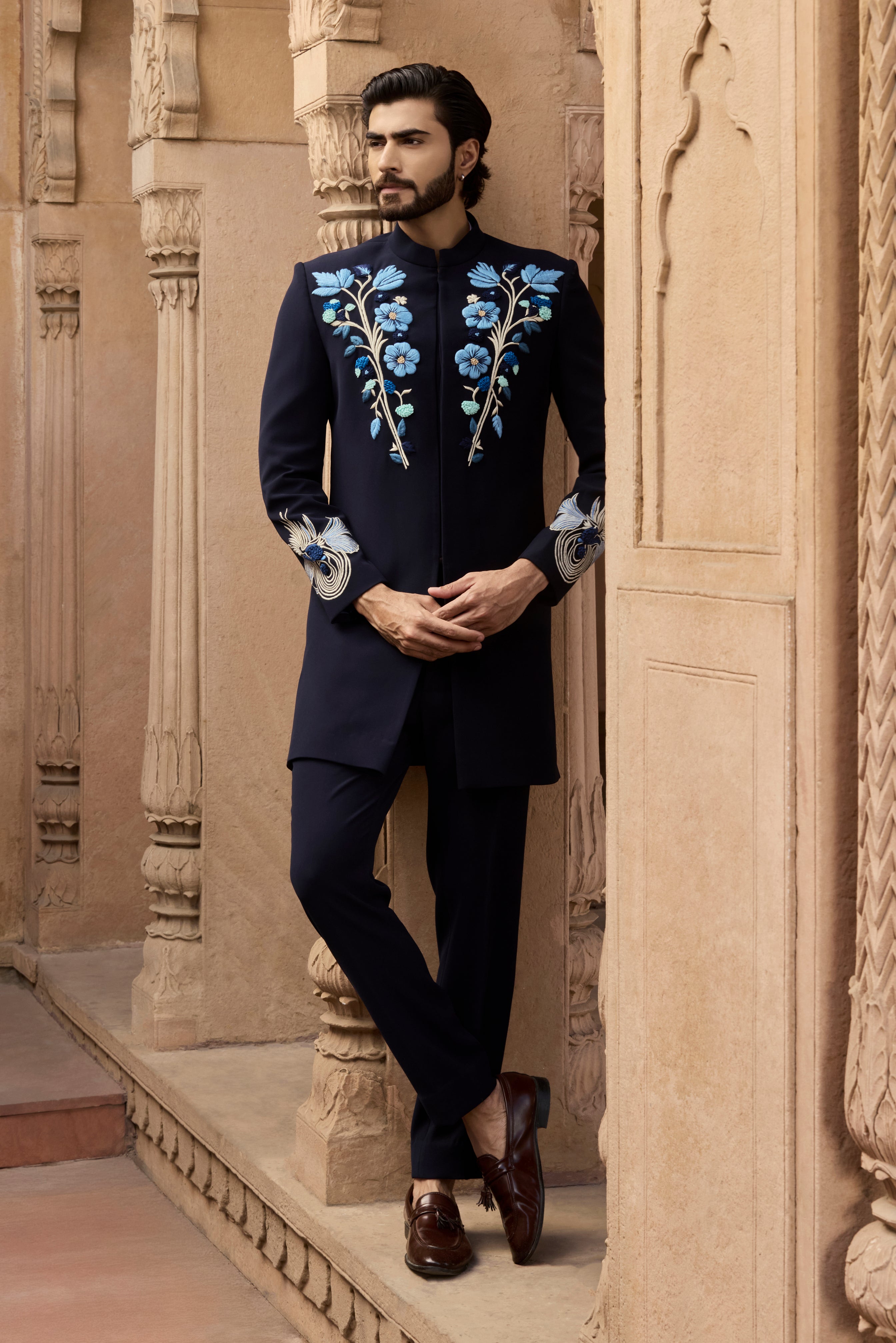 Raas “Indra Pushp” Navy 3D Indo-Western