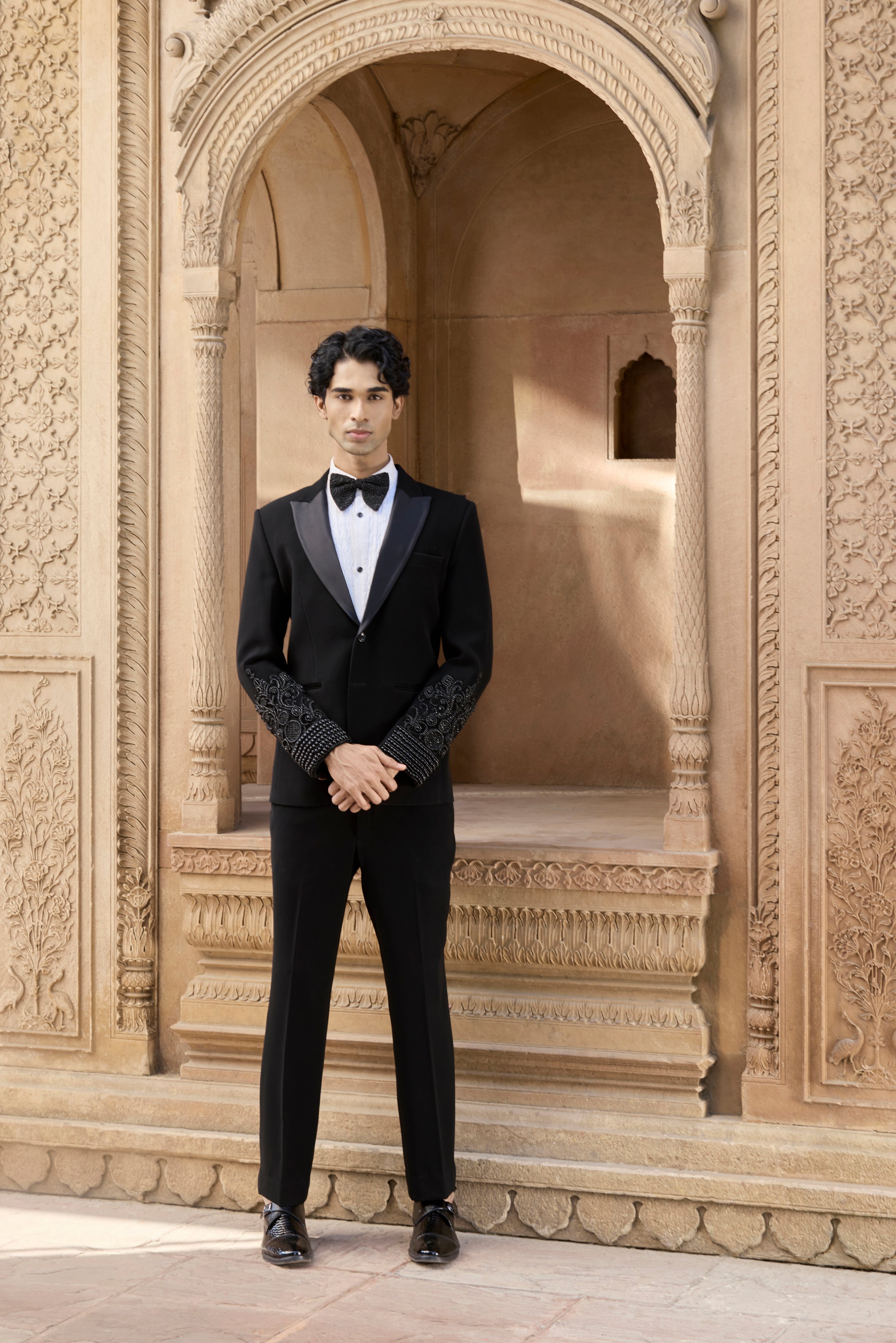 Raas “Shyam Kalā” Noir Beaded Cuff Tuxedo