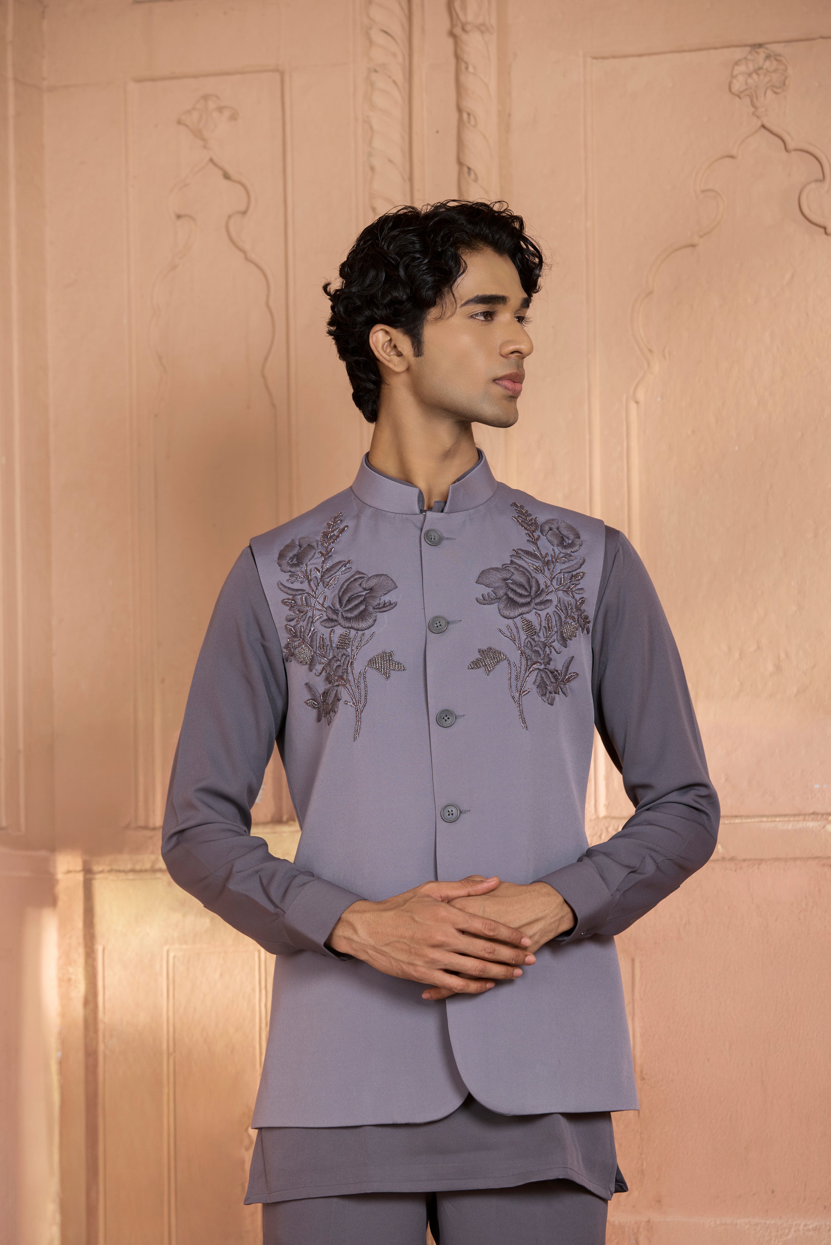 Raas “ShyamDhara Pushp” Kurta–Jacket Set