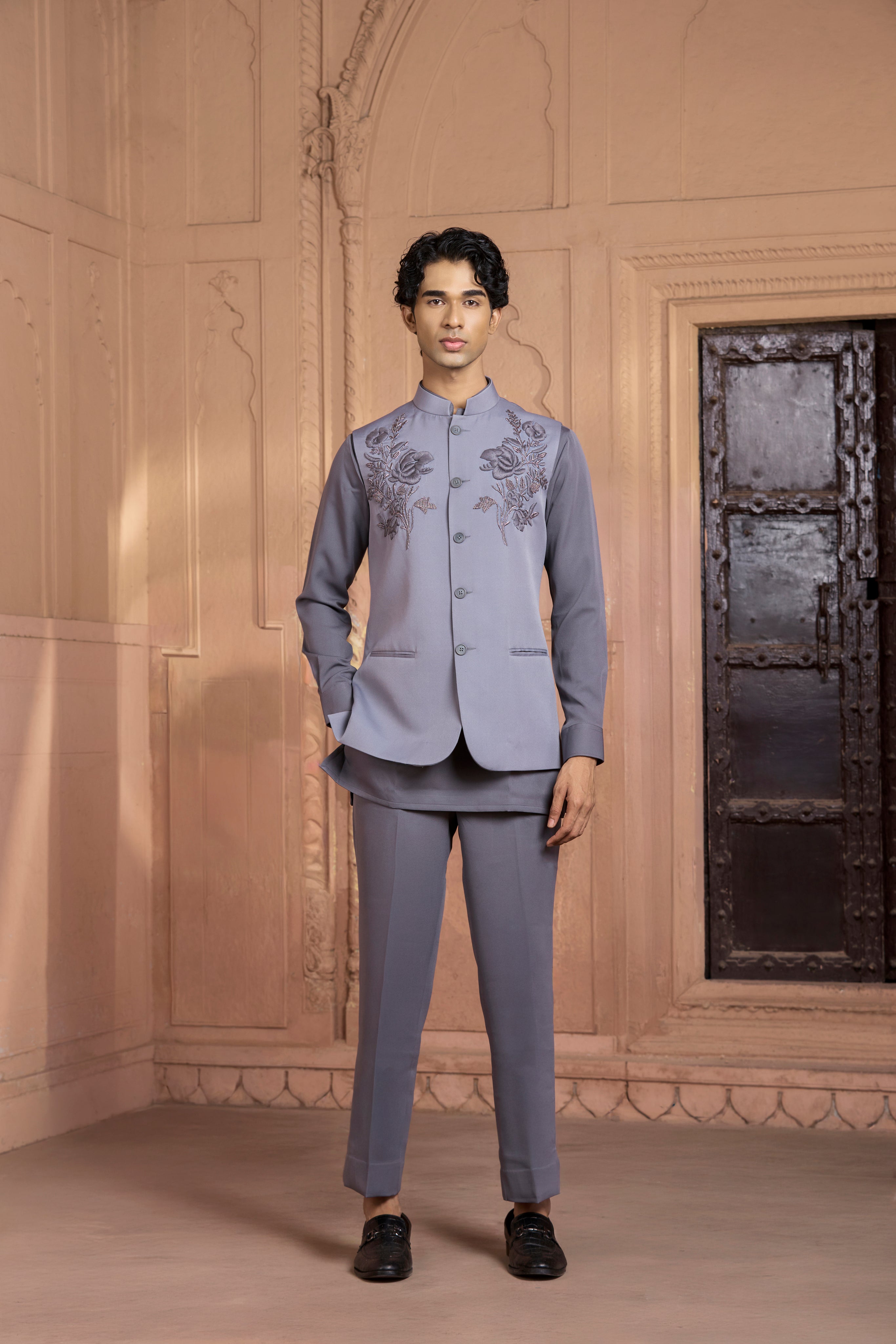 Raas “ShyamDhara Pushp” Kurta–Jacket Set