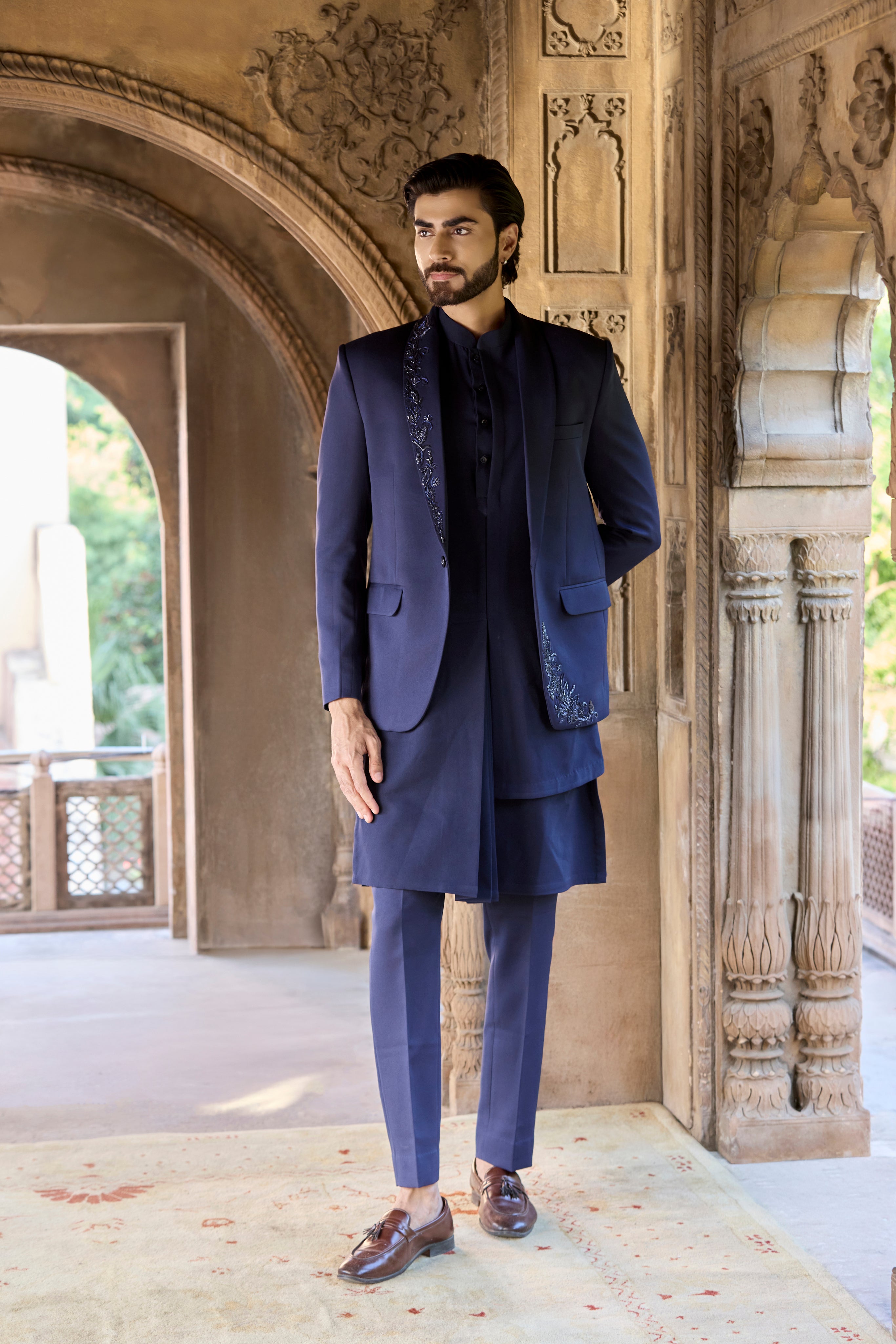 Raas “Anant Gati” Navy Layered Indo-Western