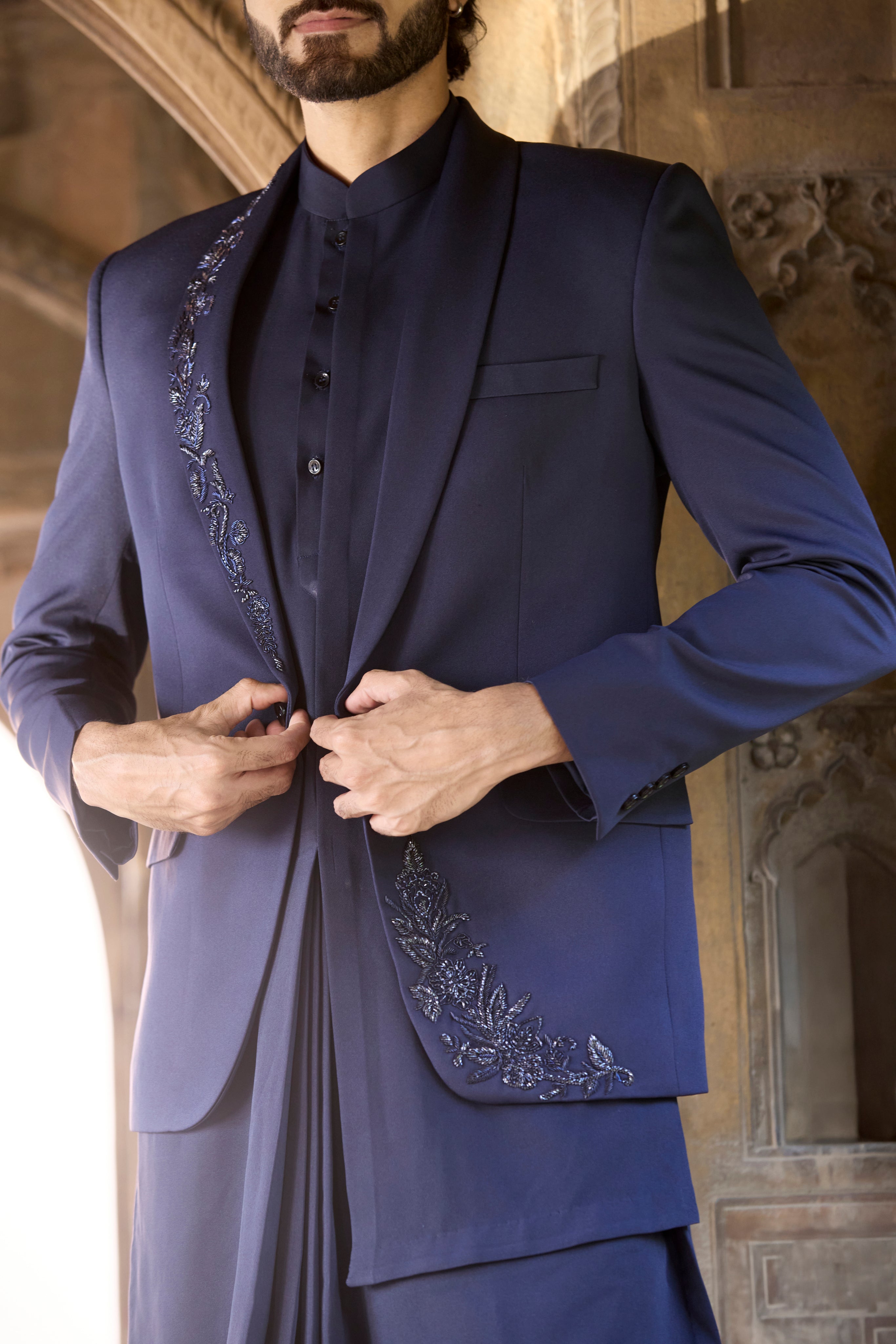 Raas “Anant Gati” Navy Layered Indo-Western