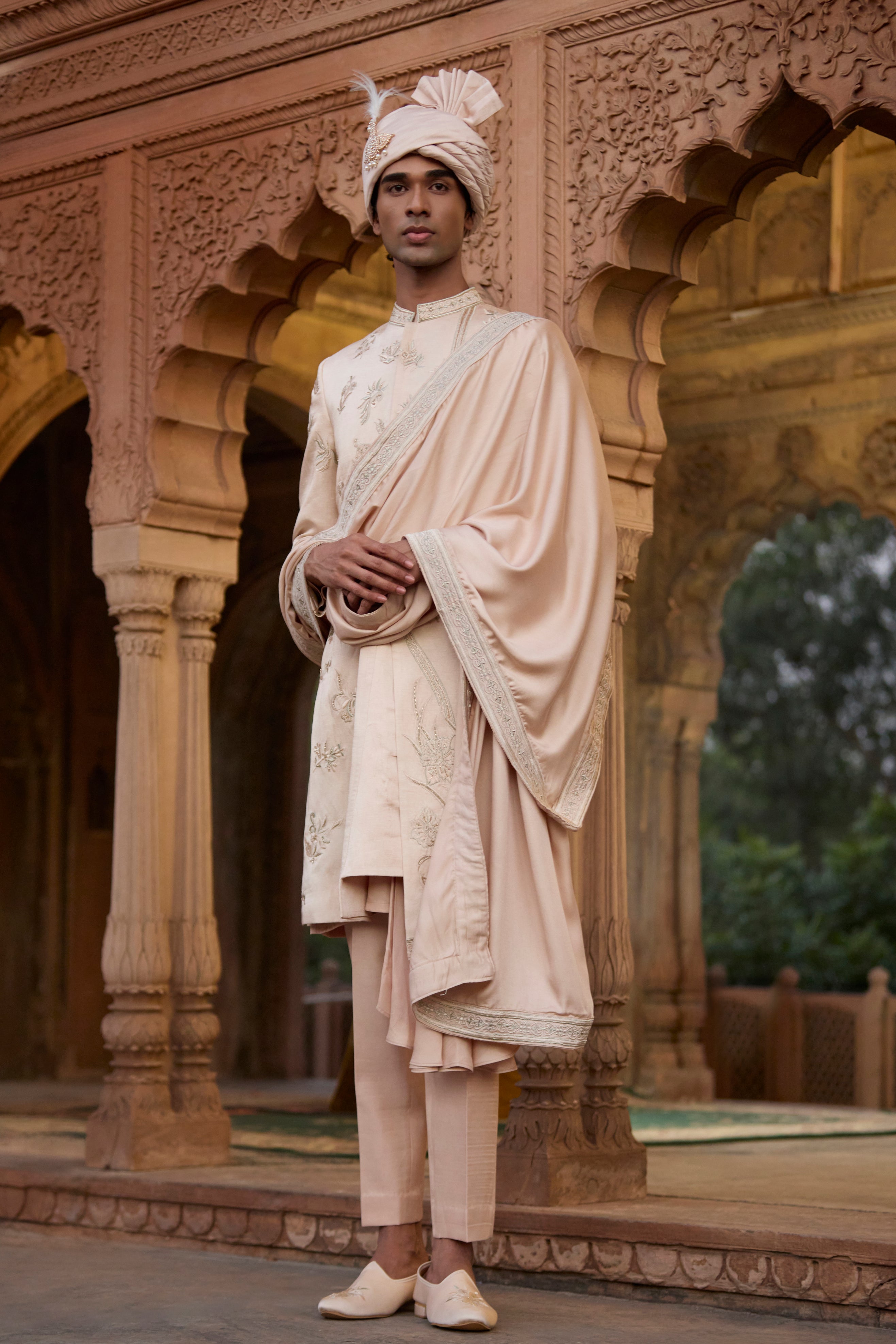 Raas “Komal Raga” Rose Gold Sherwani
