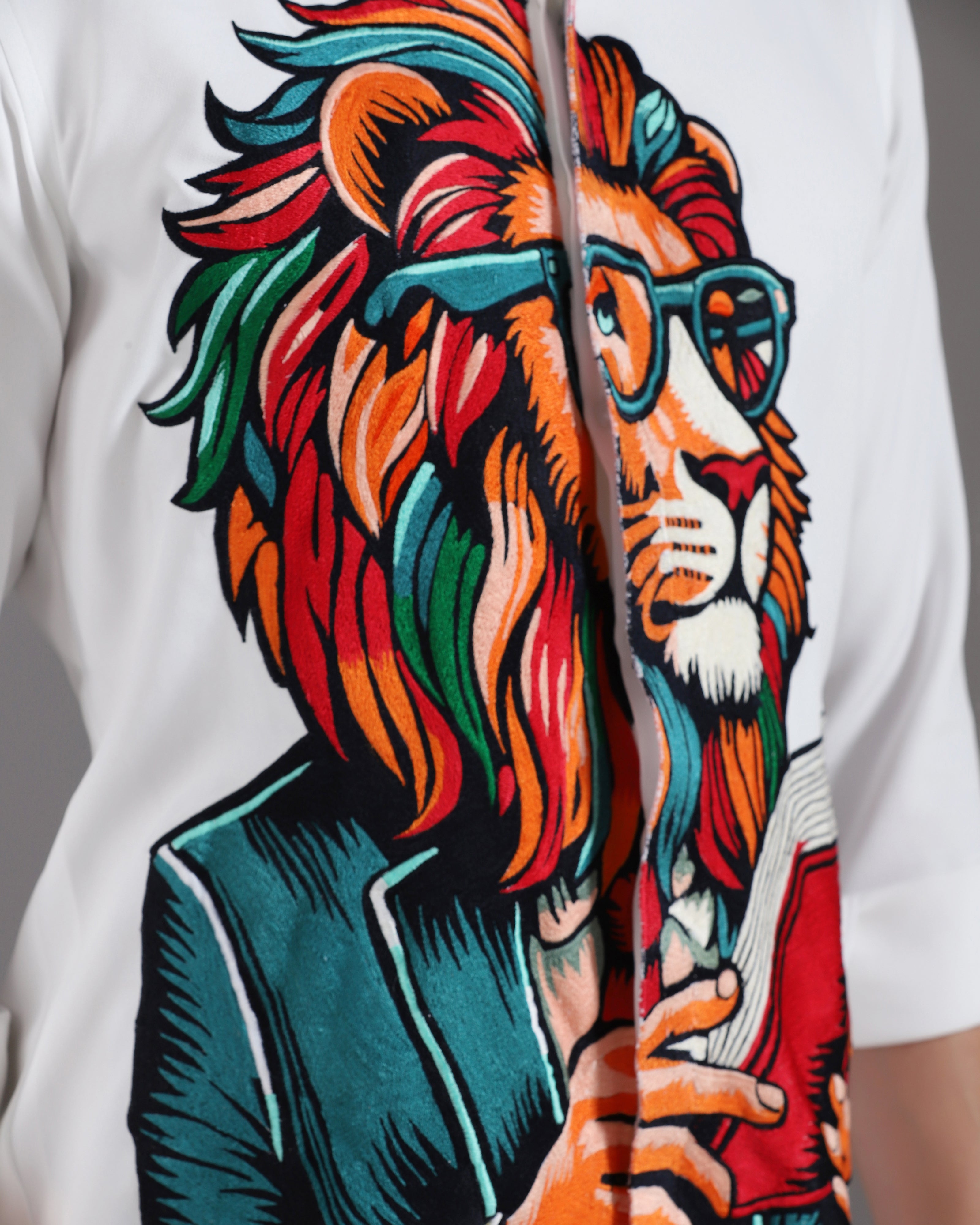 “The Scholar Lion” White Co-ord Set