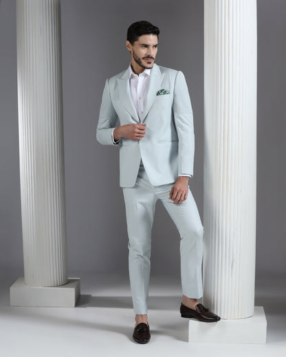Icy mint pintuck detail 2-piece suit Indian | Bhavya Bhasin Couture
