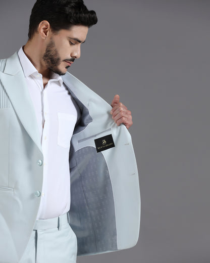 Icy Mint Pintuck-Detail 2-Piece Suit