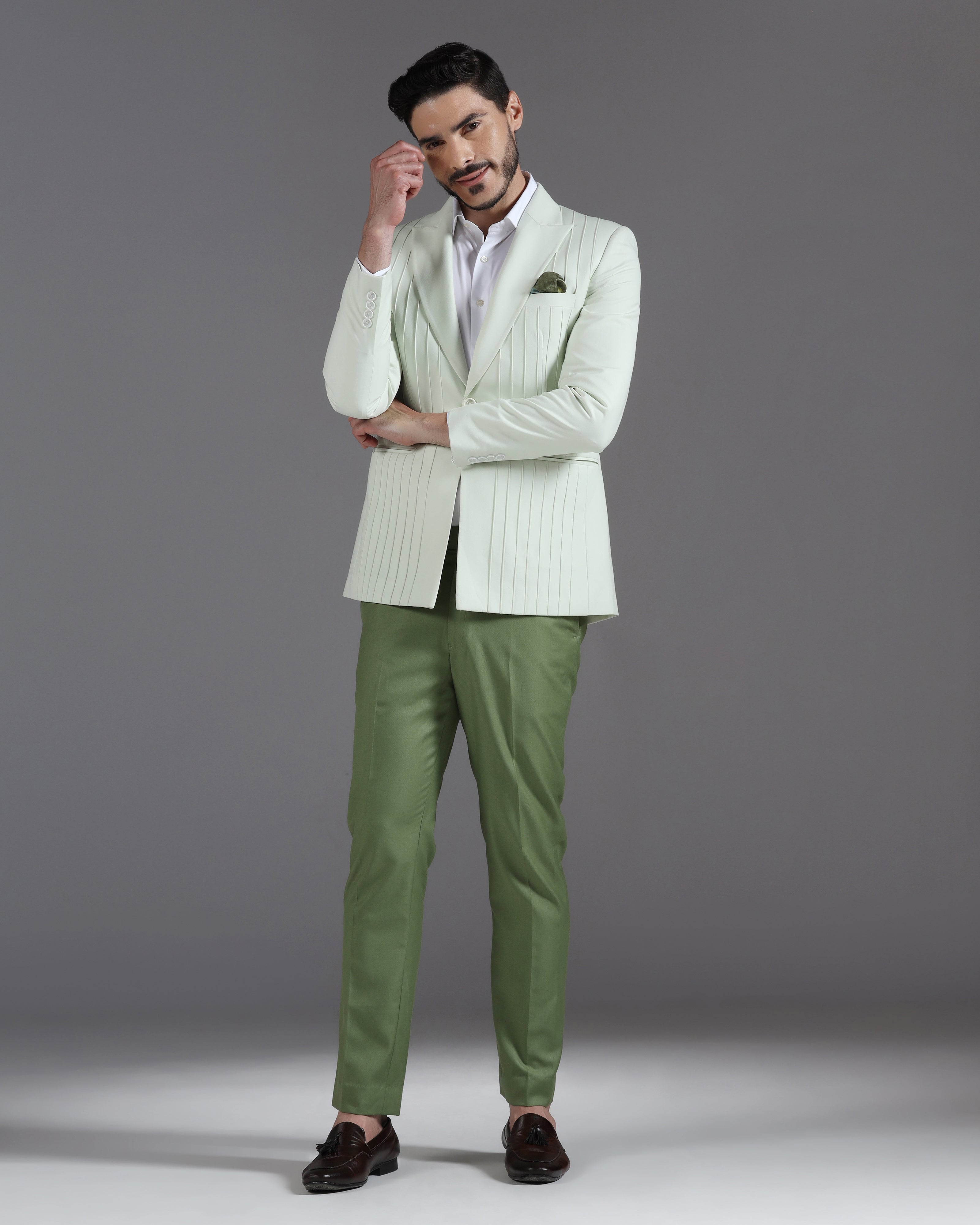 Mint & Olive Pintuck Fusion Suit