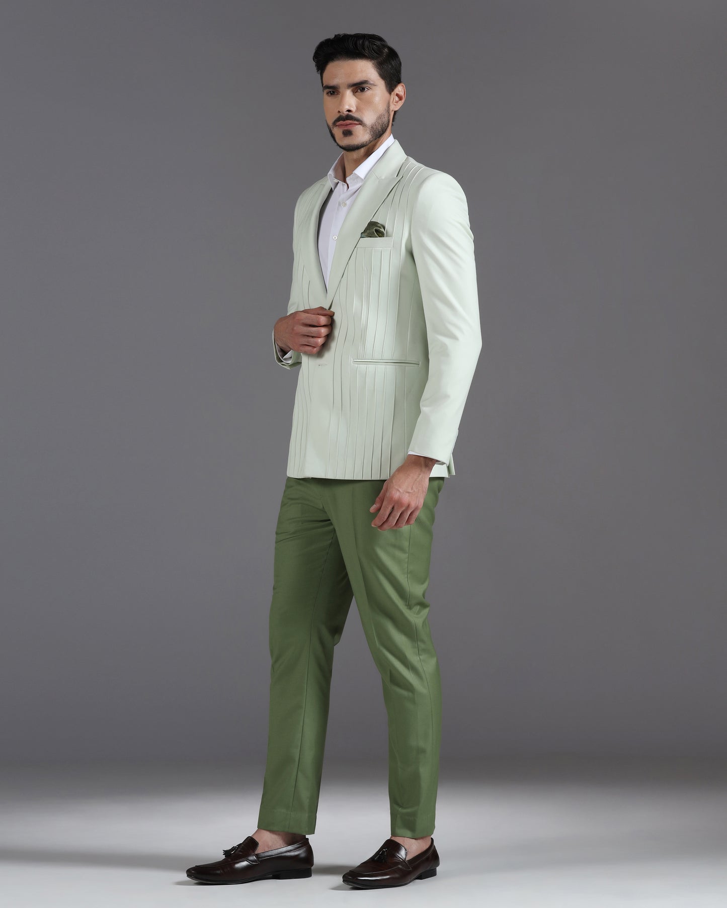 Mint & Olive Pintuck Fusion Suit