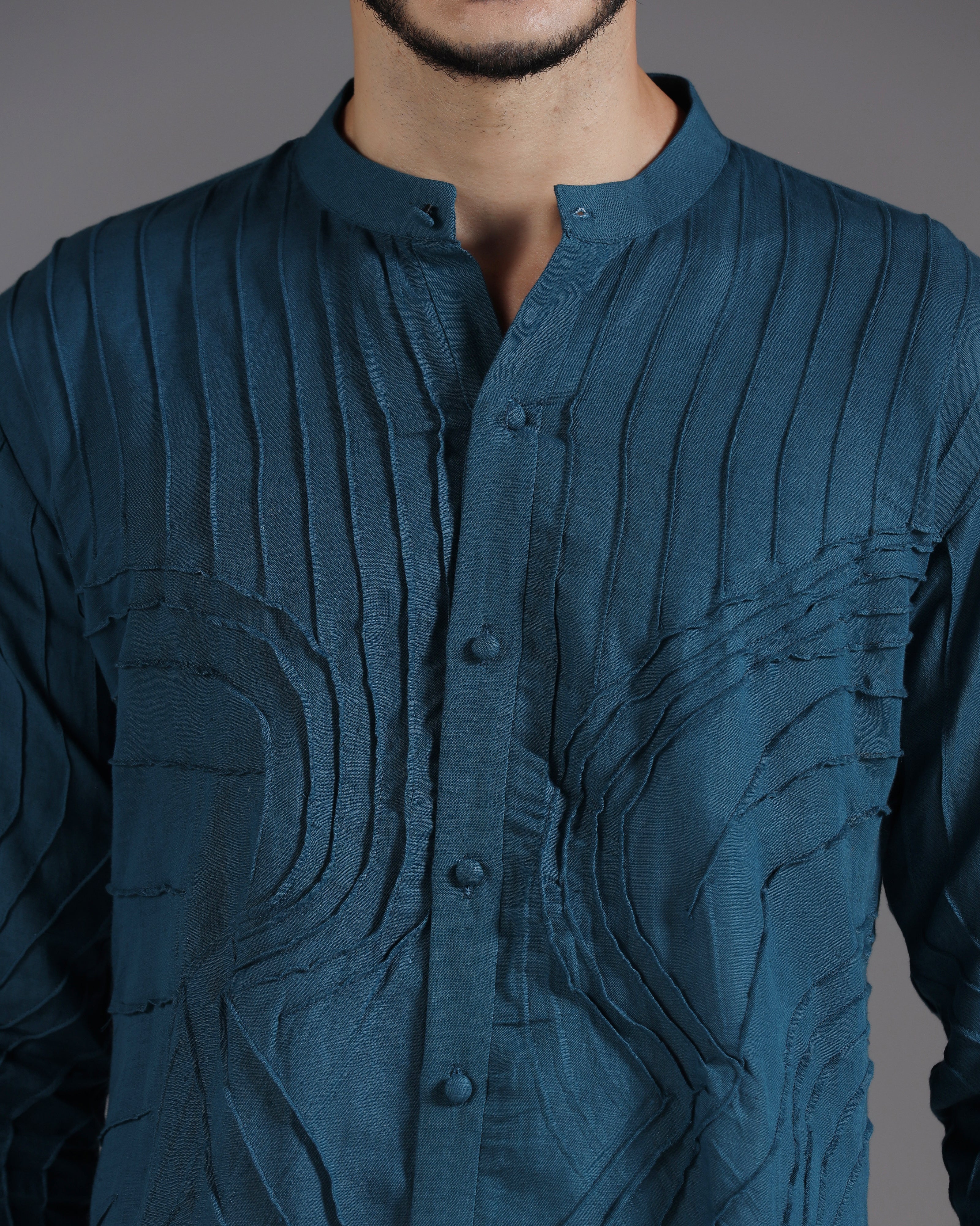 Ocean Teal Pintuck Textured Co-ord Set