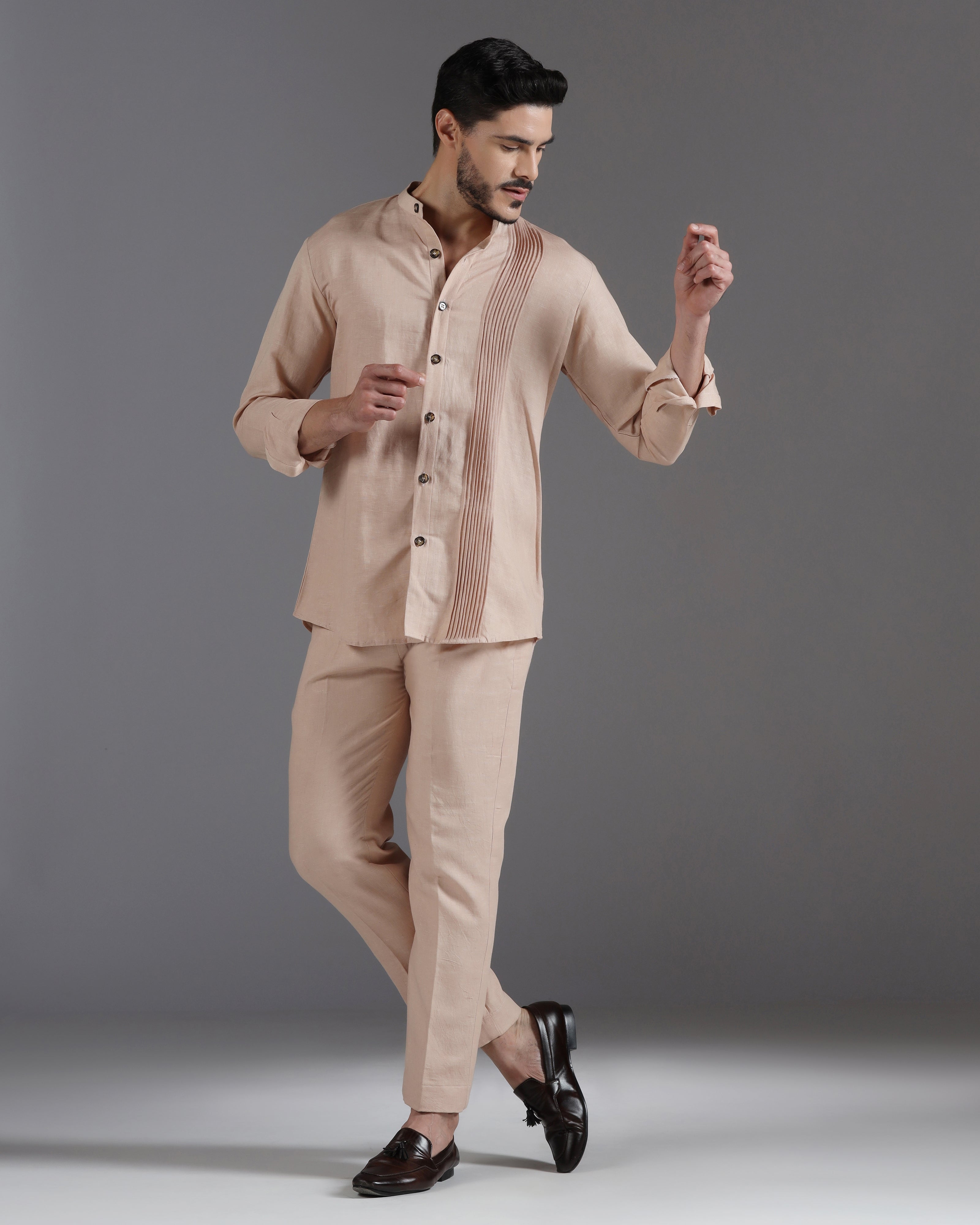 “Muted Maze” Pintuck Co-ord Set