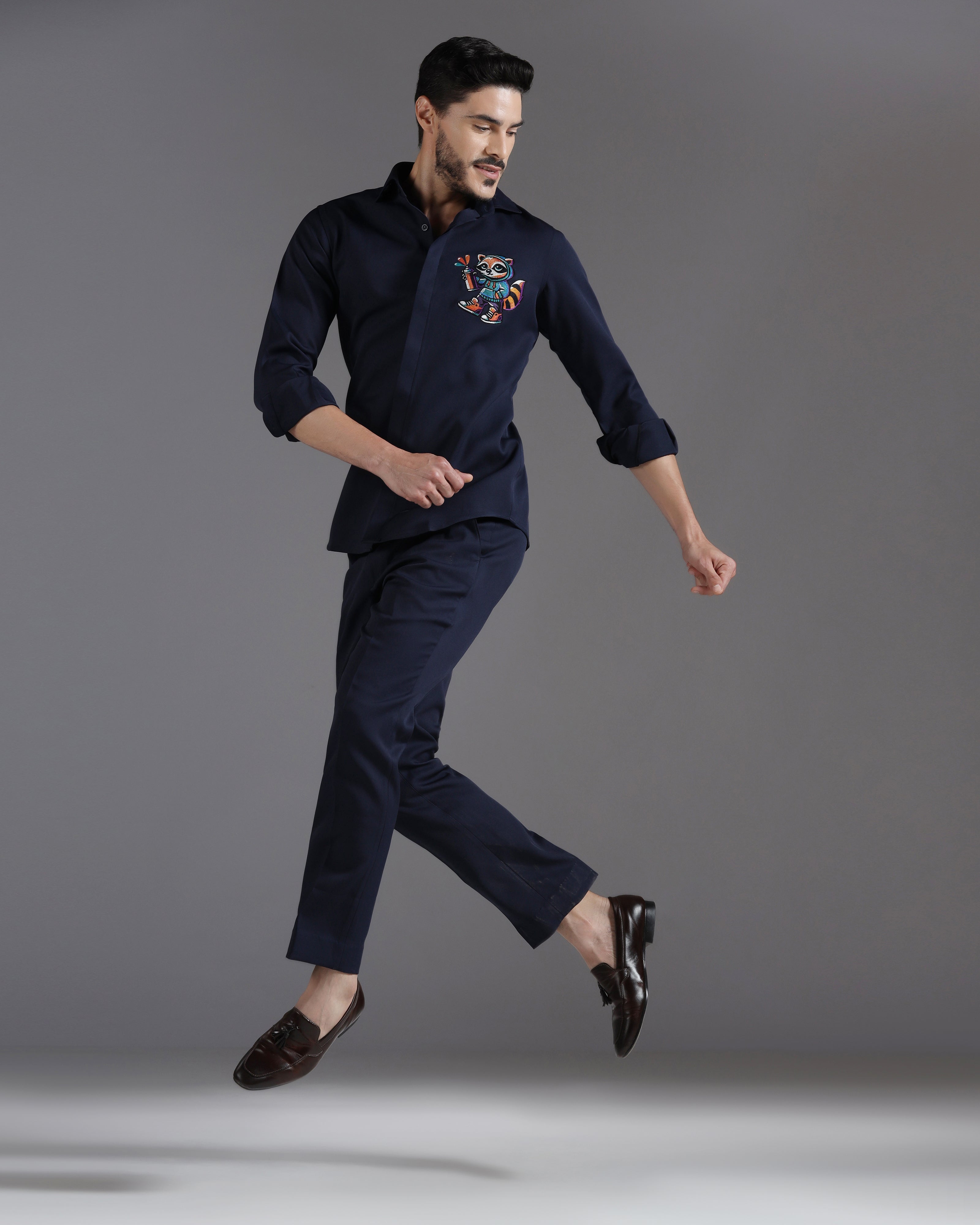 “Graffiti Raccoon” Navy Co-ord Set