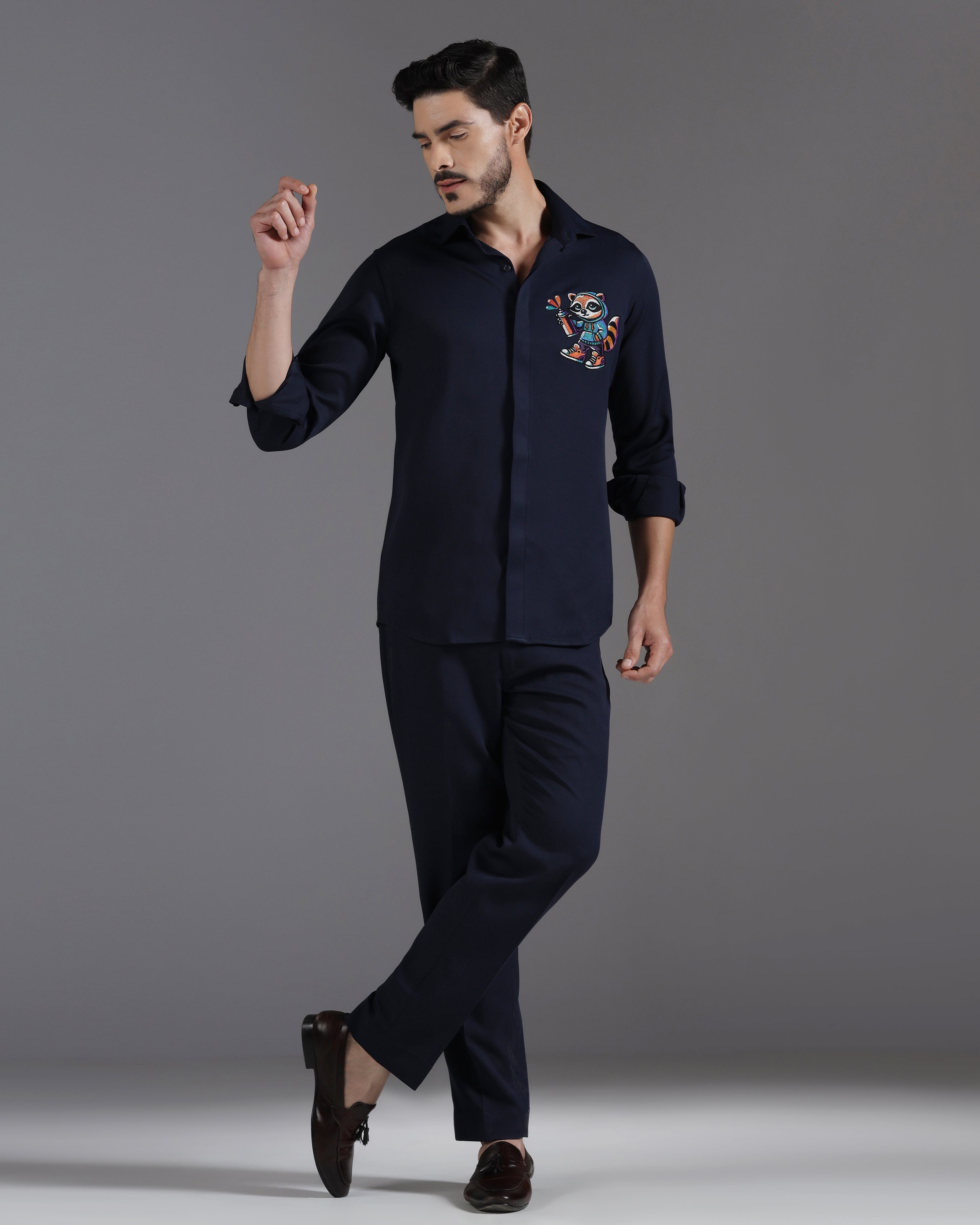 “Graffiti Raccoon” Navy Co-ord Set