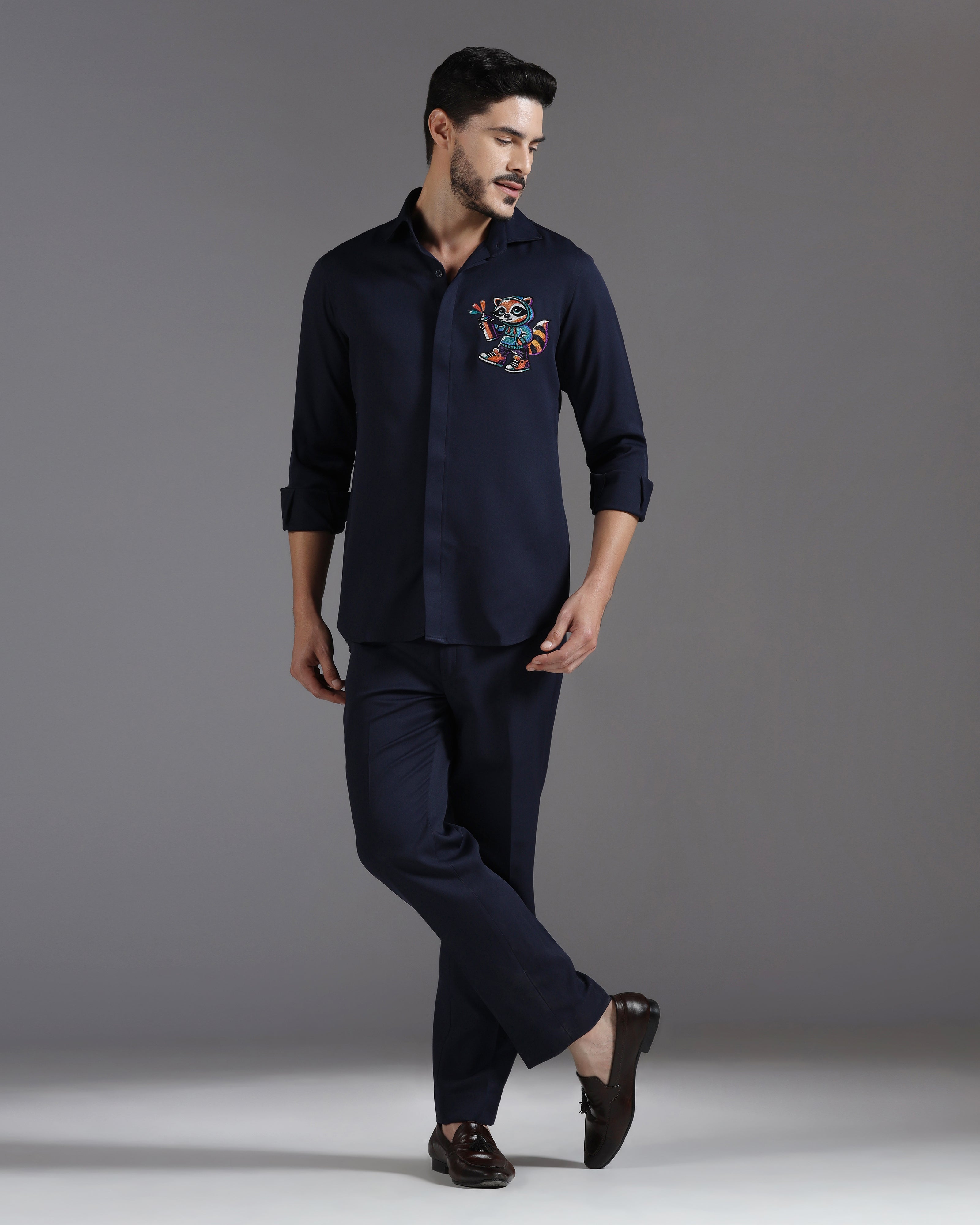 “Graffiti Raccoon” Navy Co-ord Set