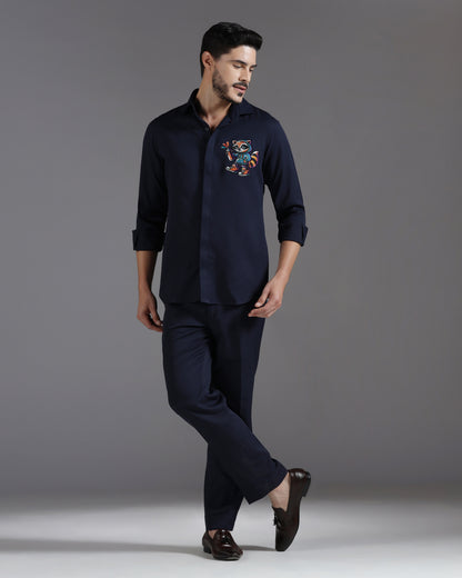 “Graffiti Raccoon” Navy Co-ord Set