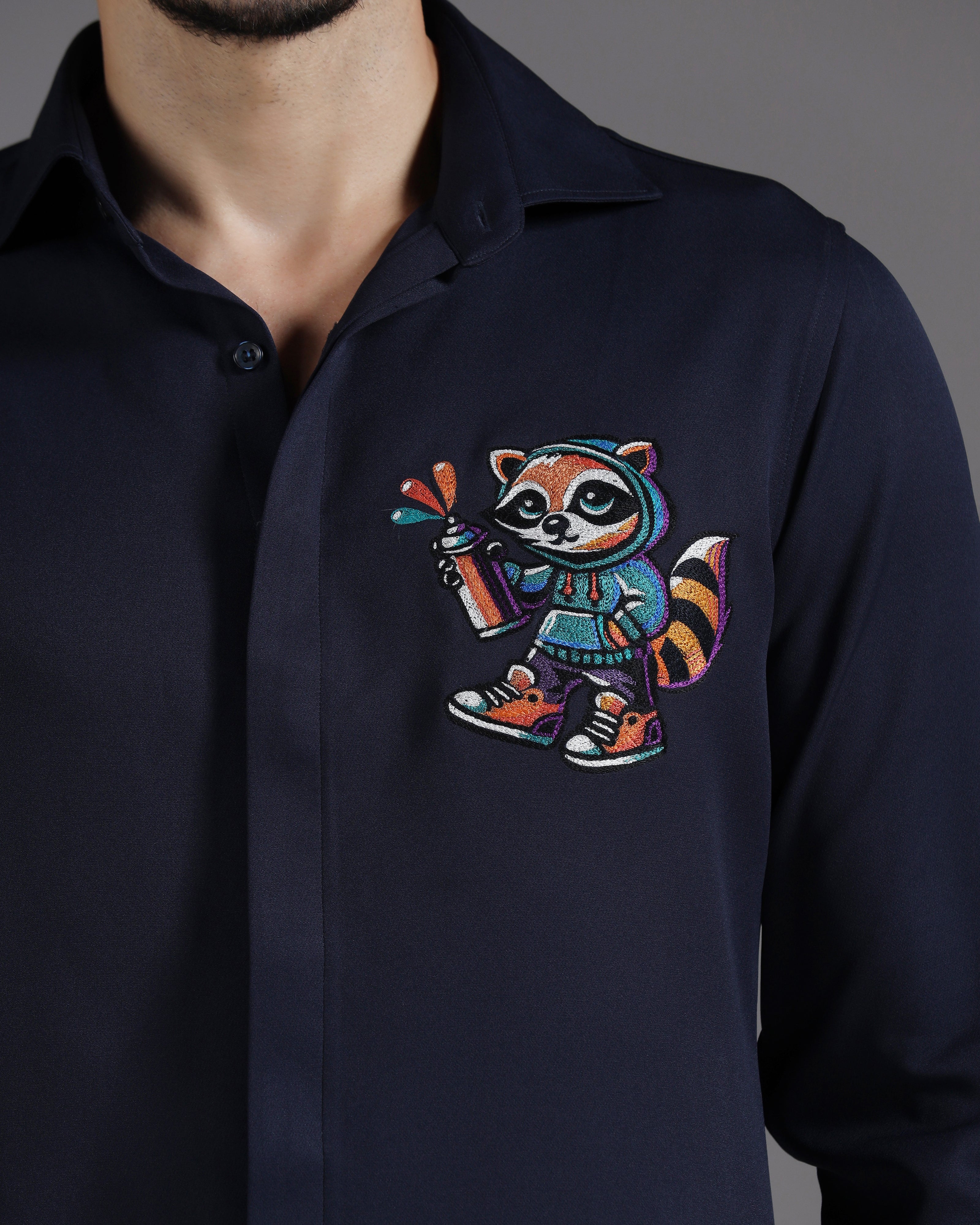 “Graffiti Raccoon” Navy Co-ord Set