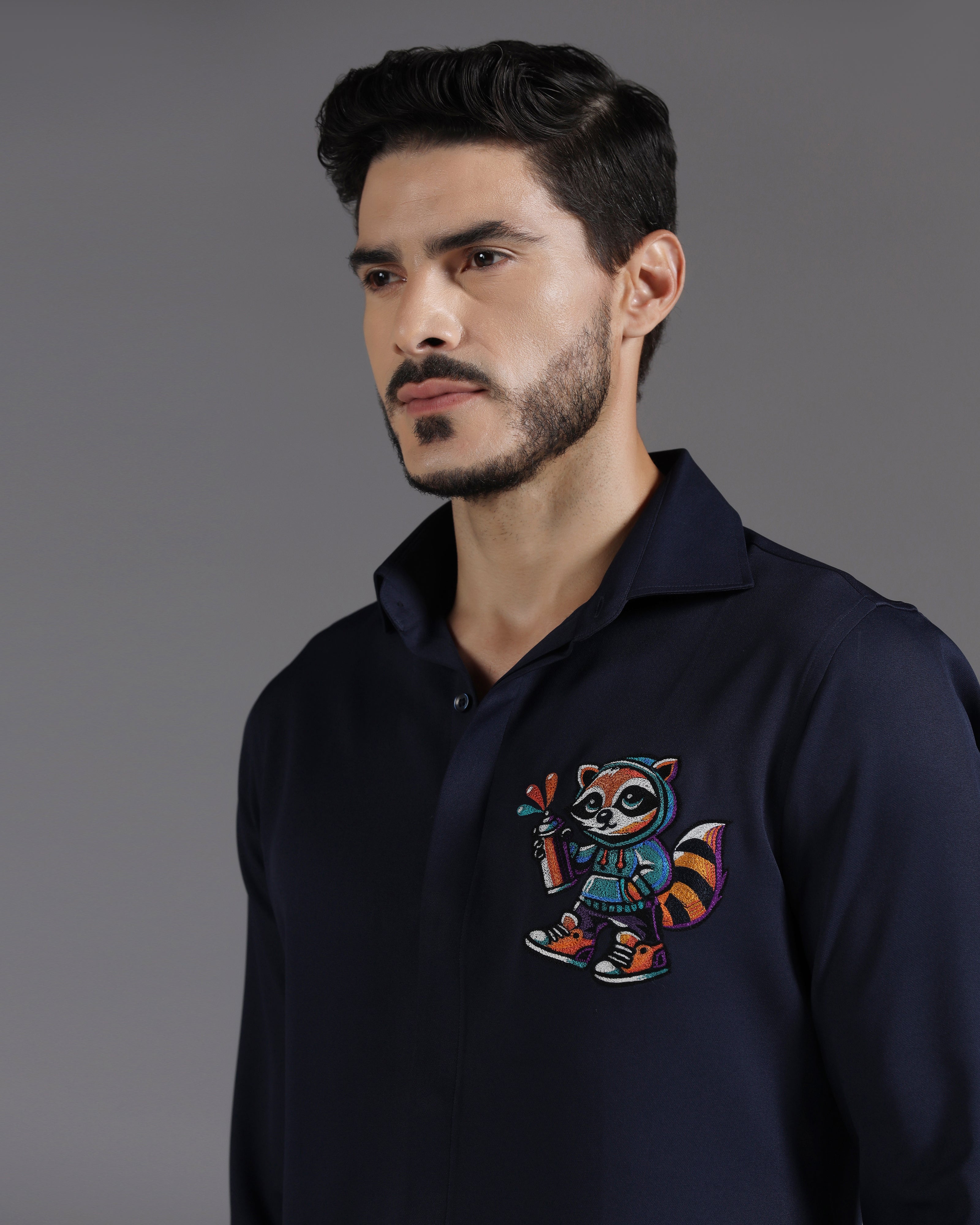 “Graffiti Raccoon” Navy Co-ord Set