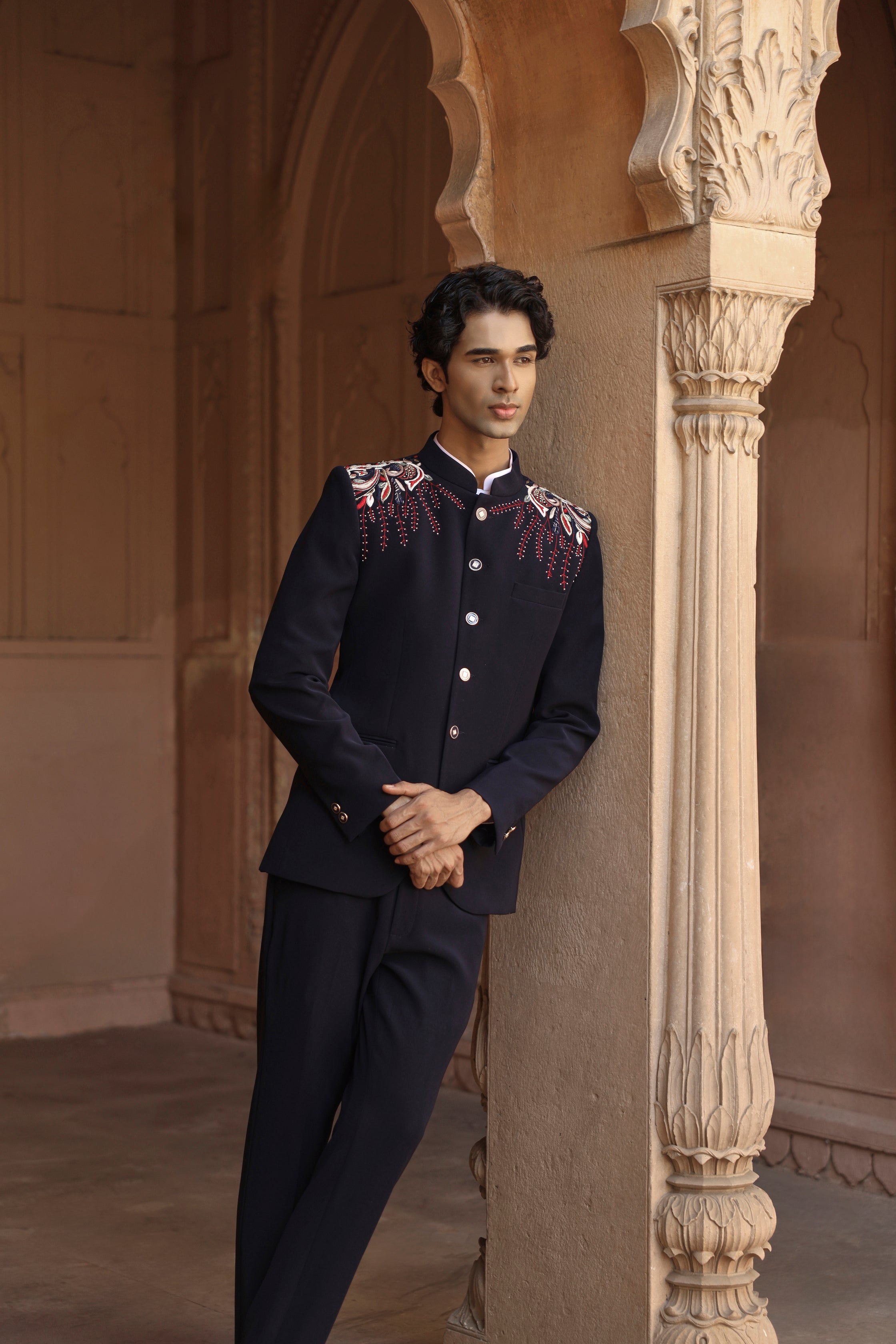 Raas “Neel Tarang Raag” Navy Bandhgala