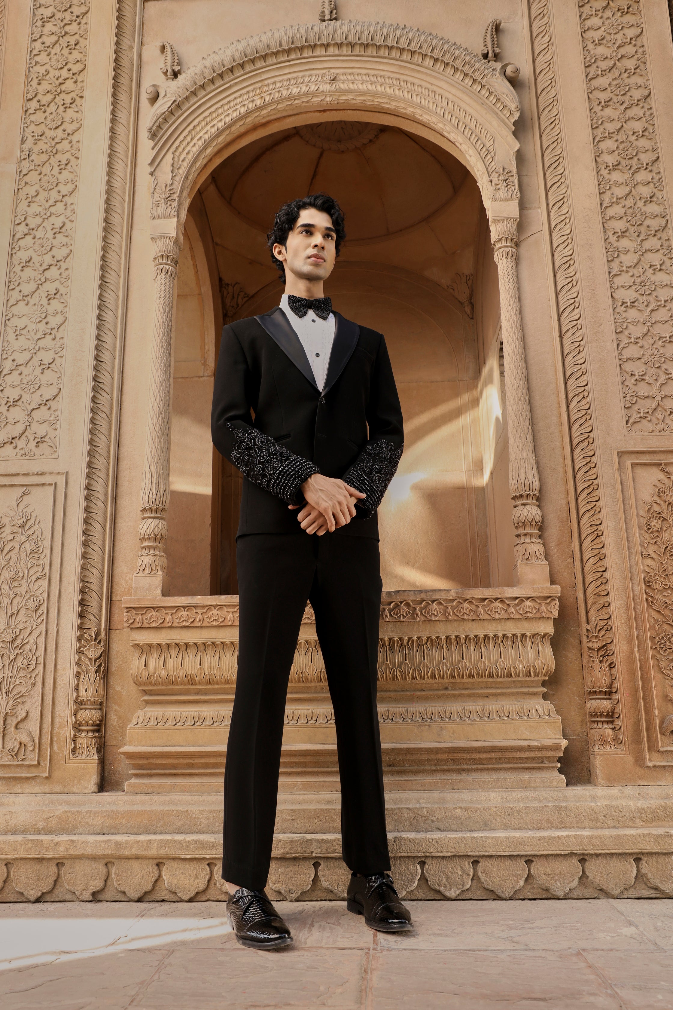 Raas “Shyam Kalā” Noir Beaded Cuff Tuxedo