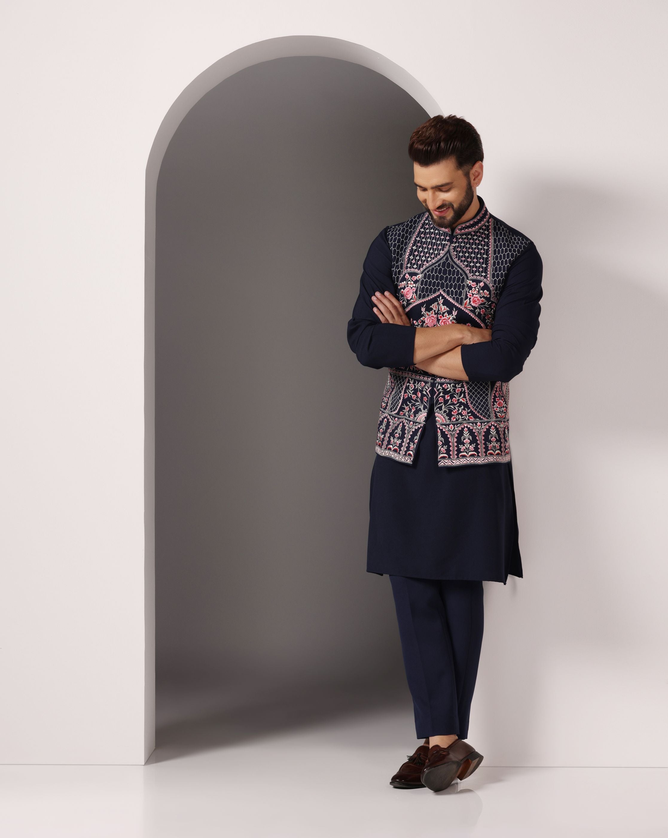 Blue Elegance Nehru Jacket Ensemble