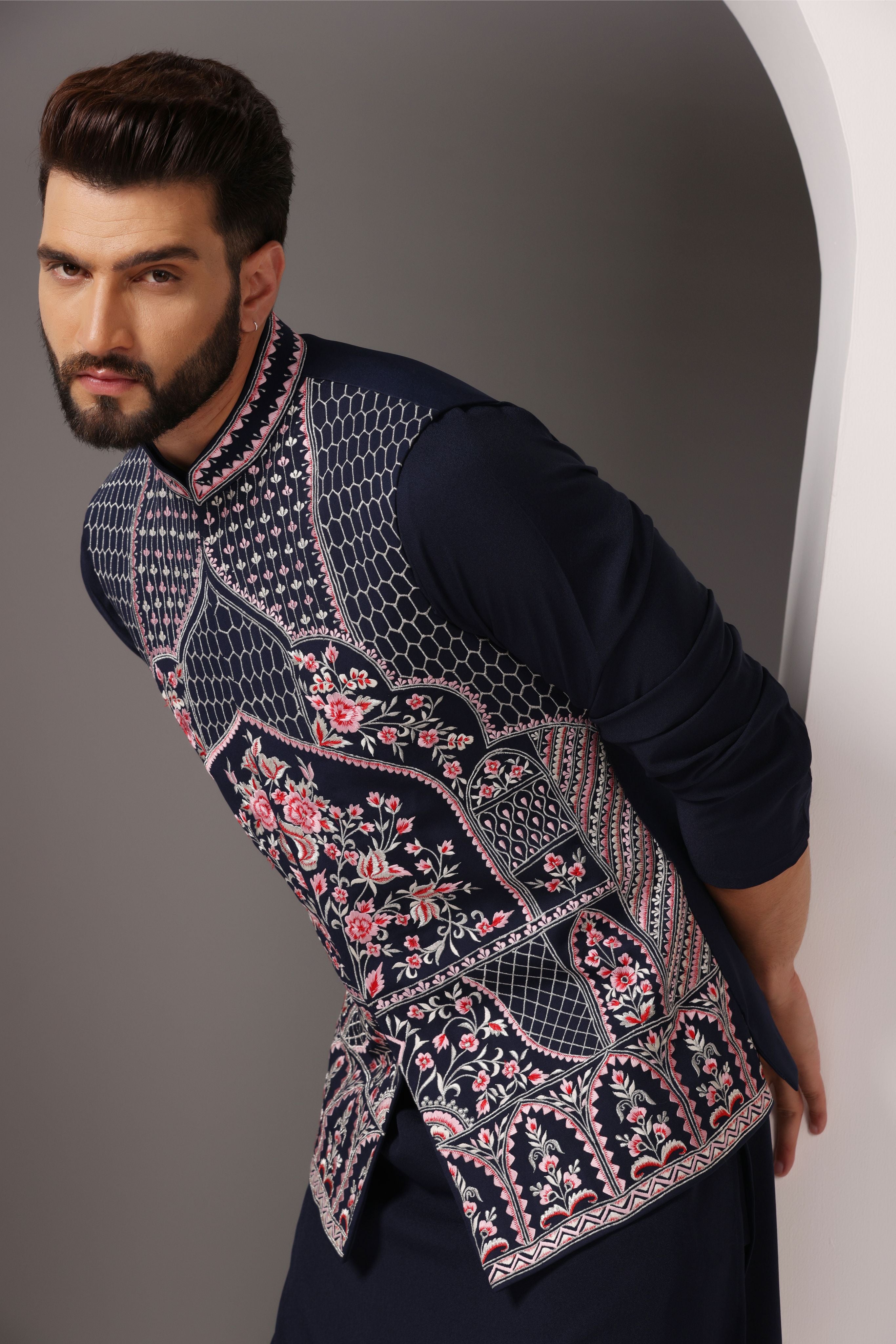 Blue Elegance Nehru Jacket Ensemble