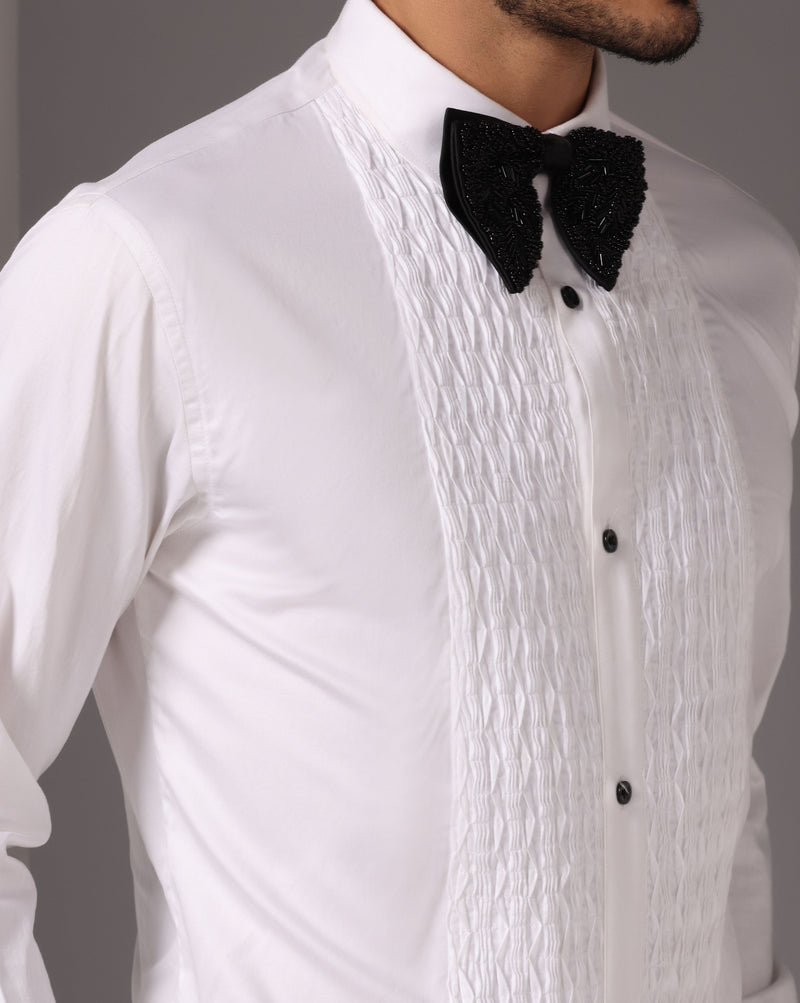 Classic White: Tuxedo Pintuck Shirt