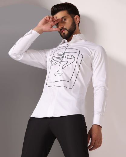 White artistry designer shirt luxury menswear | Bhavya Bhasin Couture