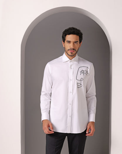 Abstract elegance artisan designer shirt | Bhavya Bhasin Couture