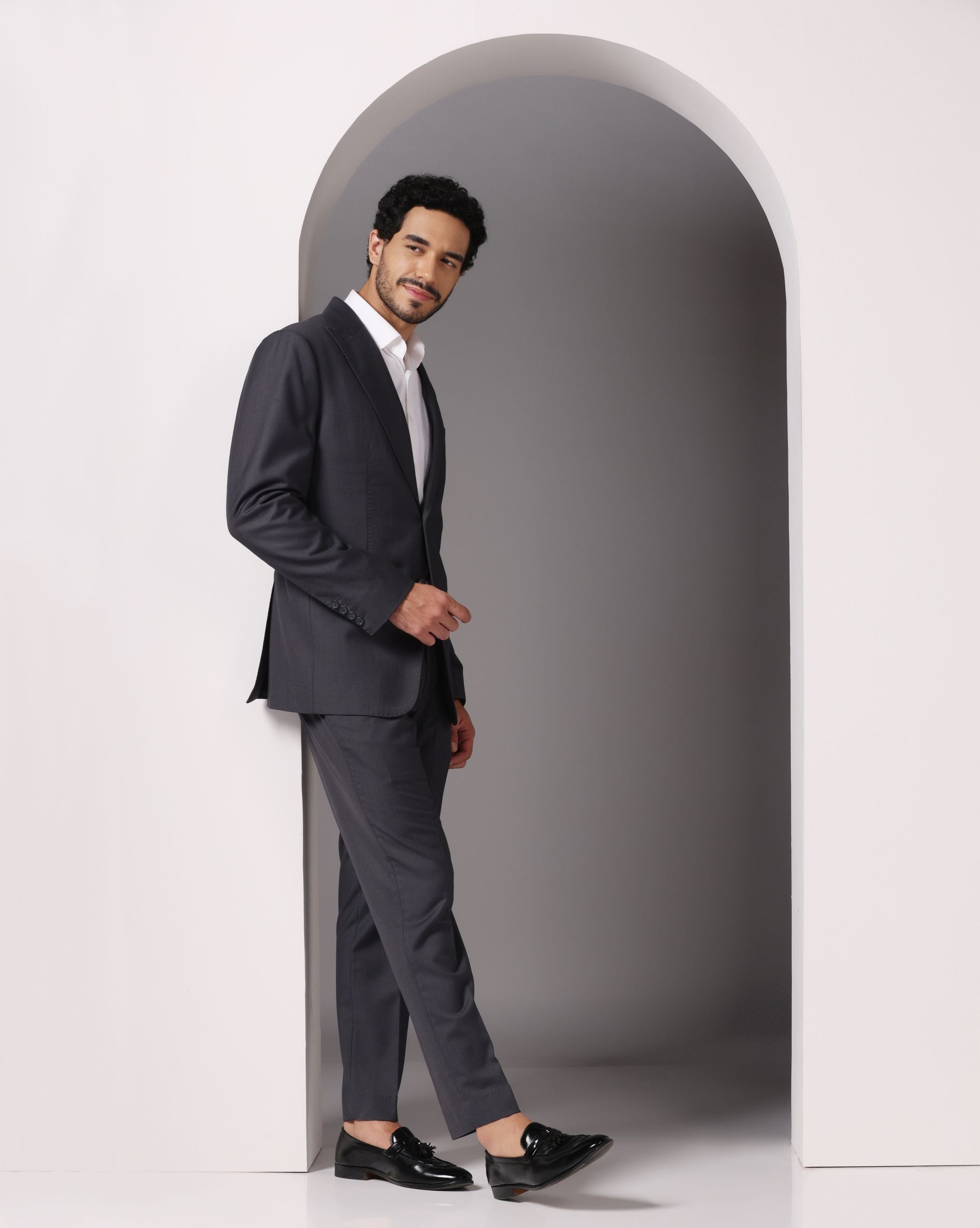 Professional Elegance: Grey Corporate Suit