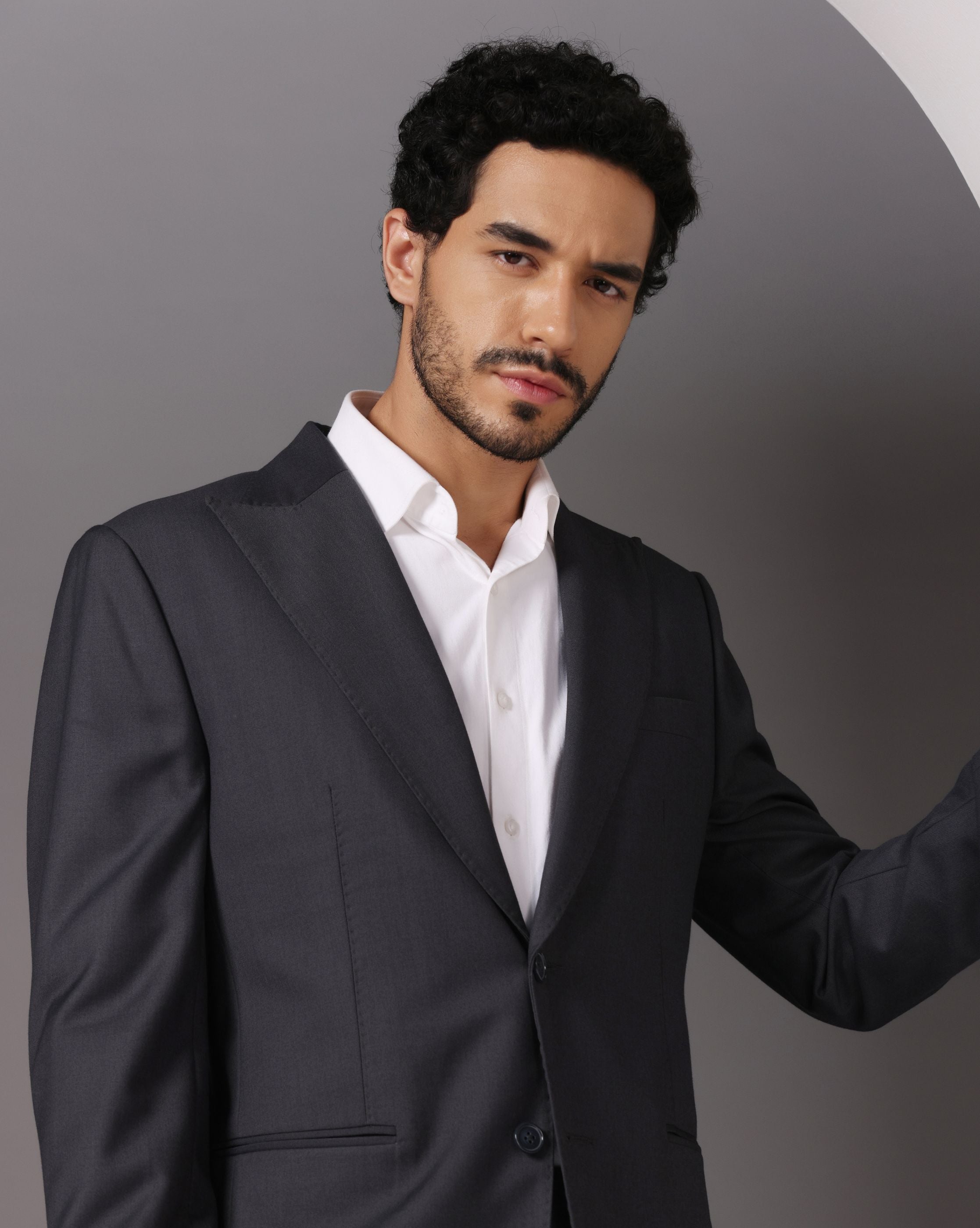 Professional Elegance: Grey Corporate Suit