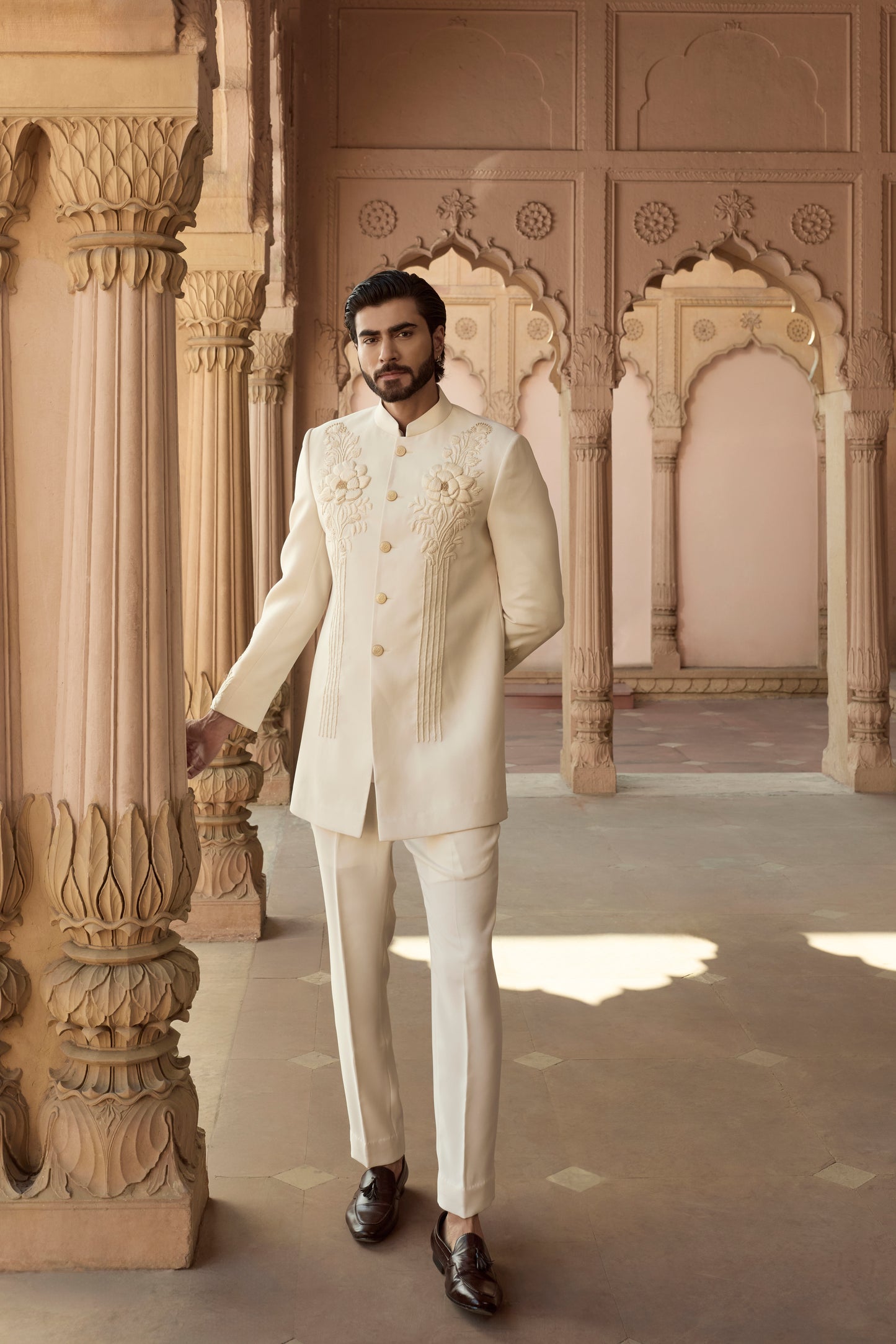 Raas Saanjh Nritya ivory Indo-Western reception | Bhavya Bhasin Couture