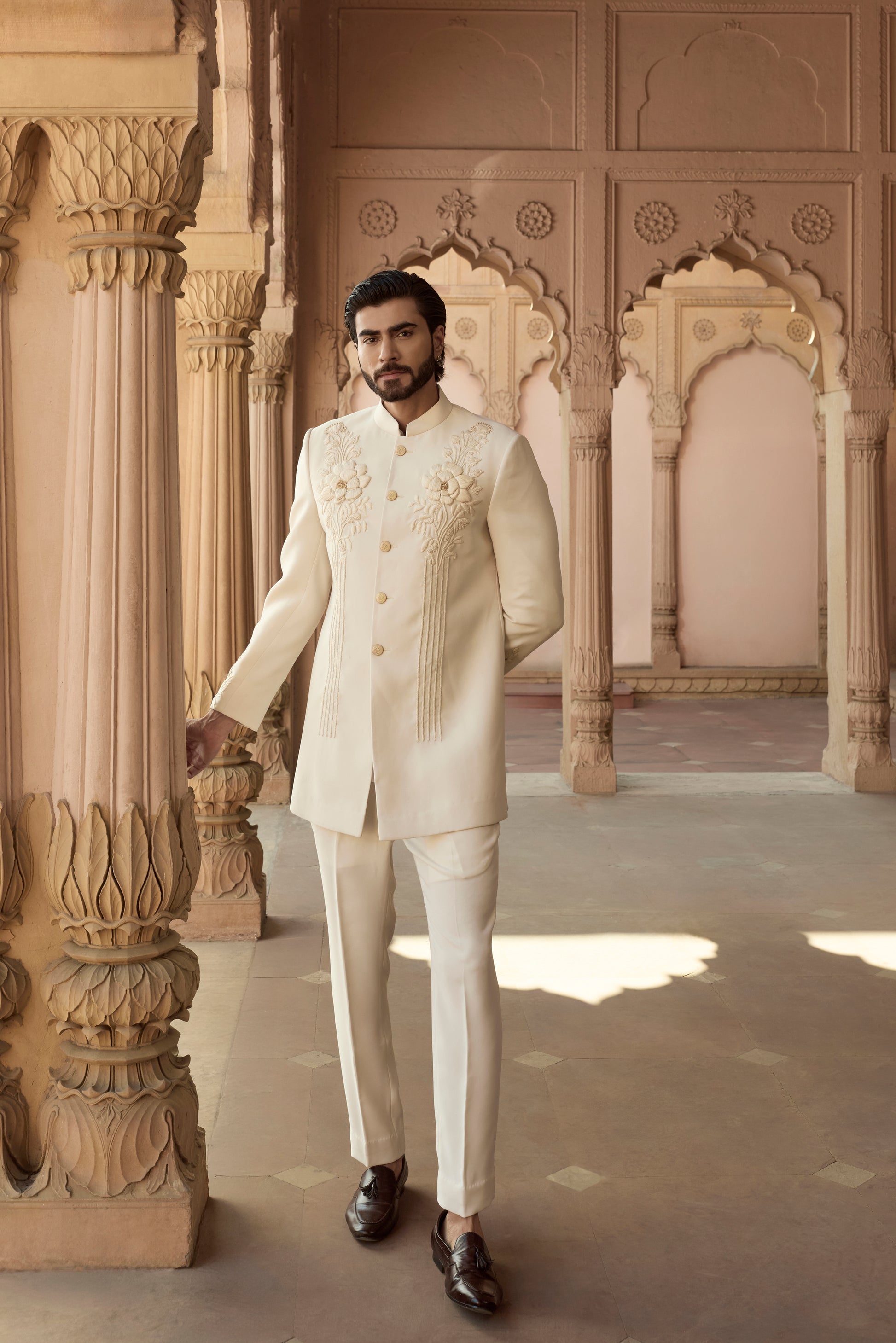 Raas Saanjh Nritya ivory Indo-Western reception | Bhavya Bhasin Couture