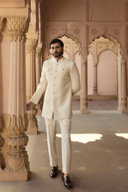 Raas Saanjh Nritya ivory Indo-Western reception | Bhavya Bhasin Couture