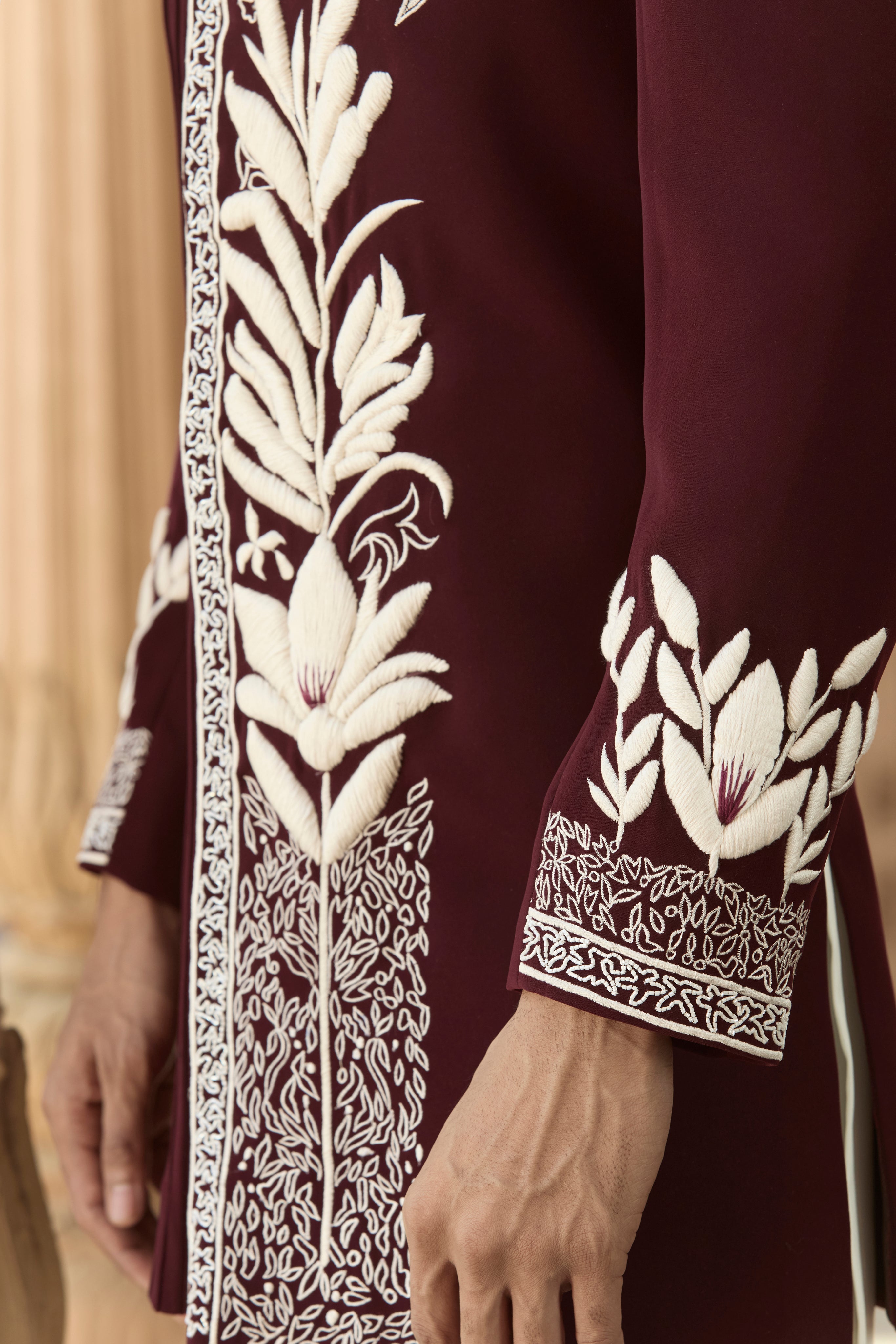 Raas “Gati Rekha” Maroon Indo-Western