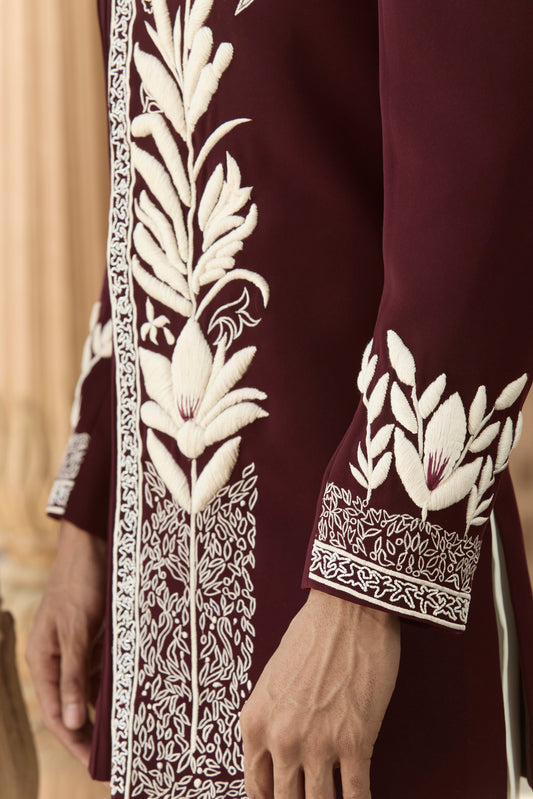 Raas “Gati Rekha” Maroon Indo-Western