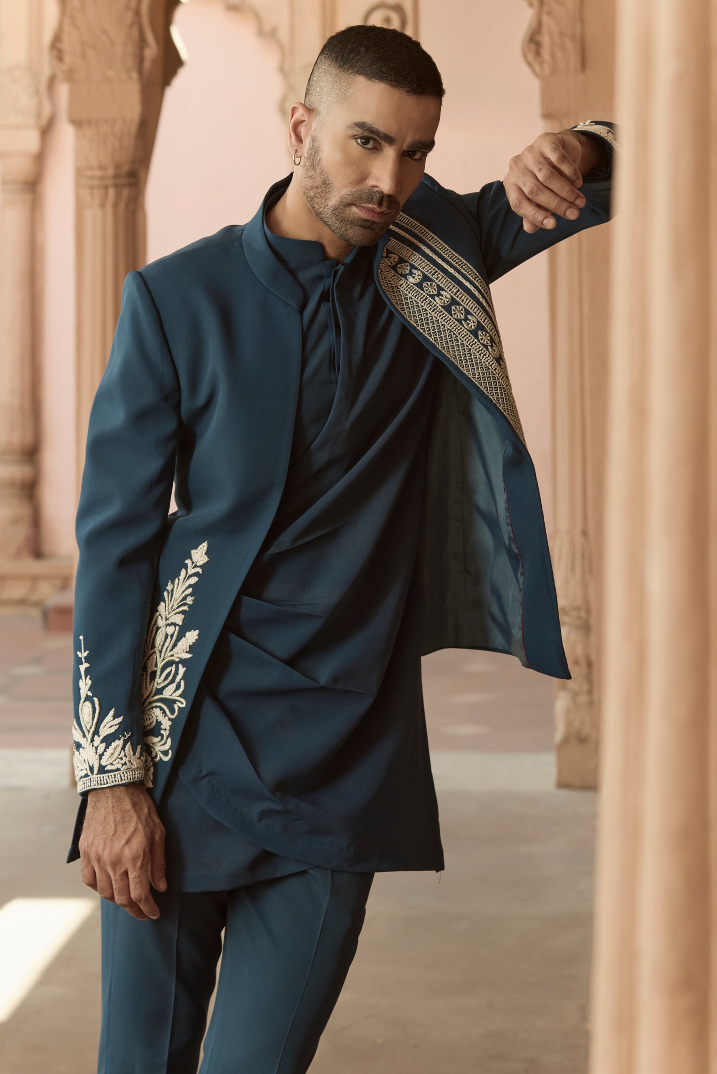 Raas Neel Taal navy open Indo-Western | Bhavya Bhasin Couture
