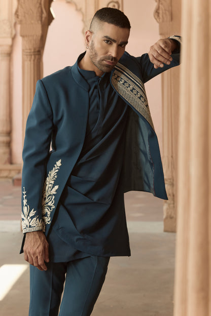 Raas Neel Taal navy open Indo-Western | Bhavya Bhasin Couture