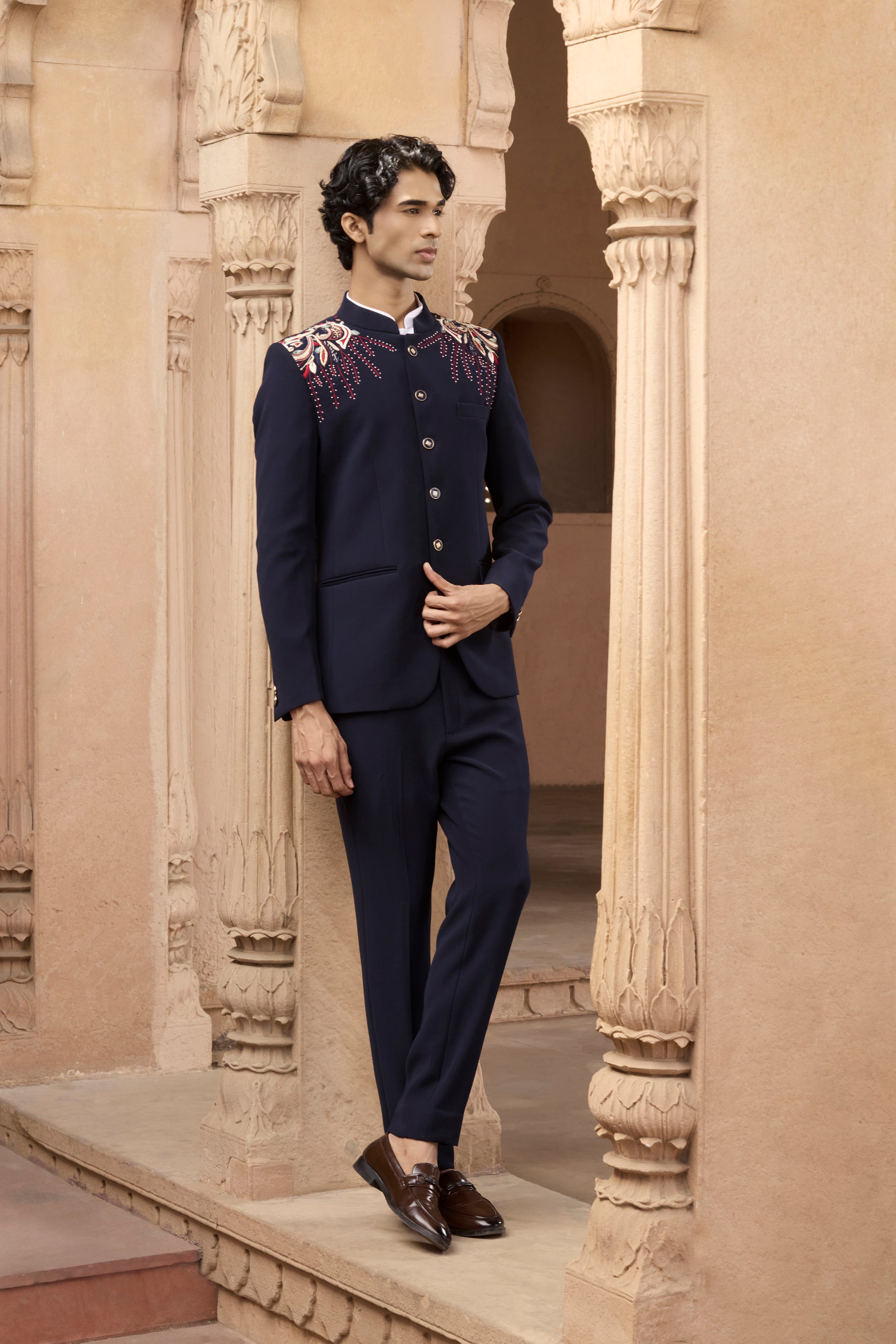 Raas “Neel Tarang Raag” Navy Bandhgala