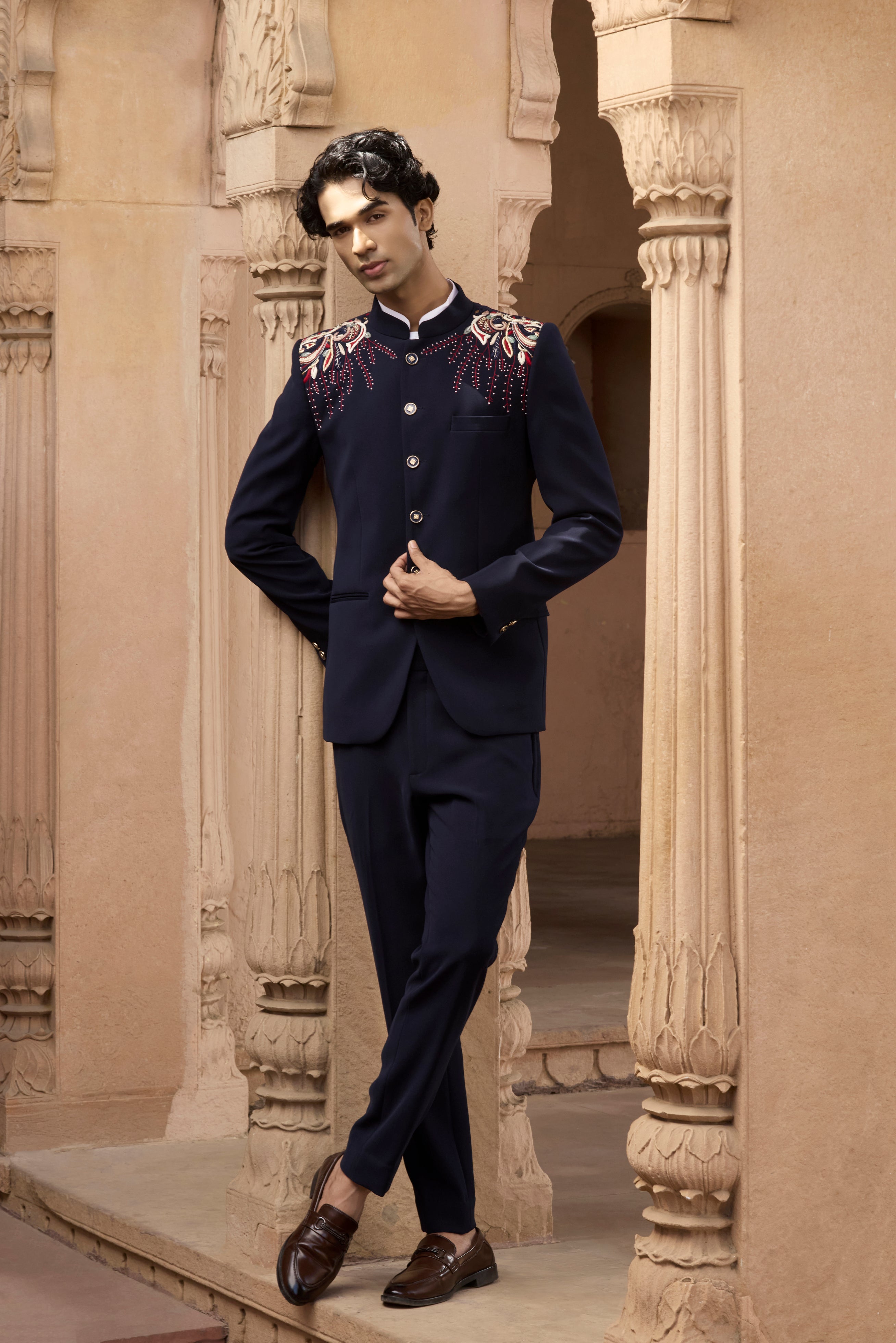 Raas “Neel Tarang Raag” Navy Bandhgala