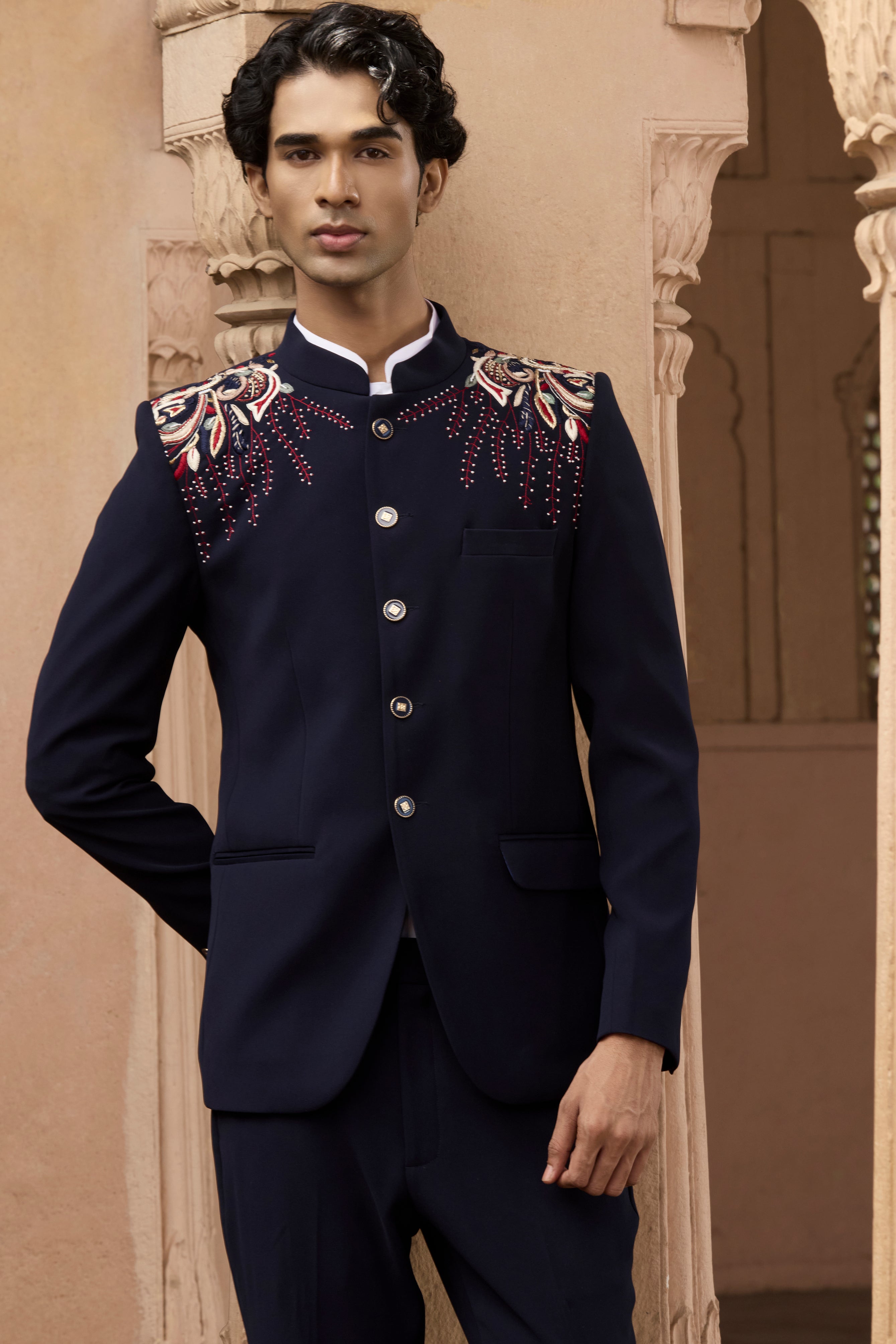 Raas “Neel Tarang Raag” Navy Bandhgala