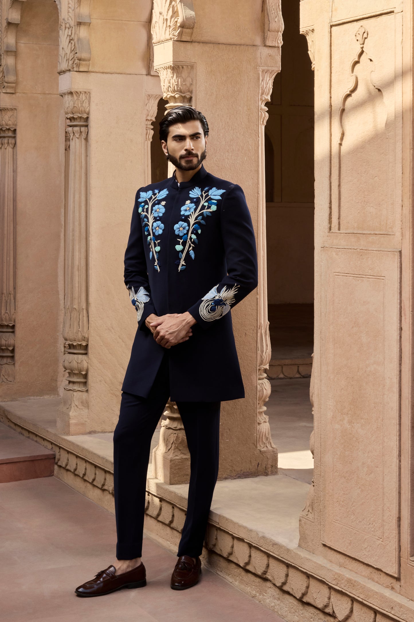 Raas “Indra Pushp” Navy 3D Indo-Western