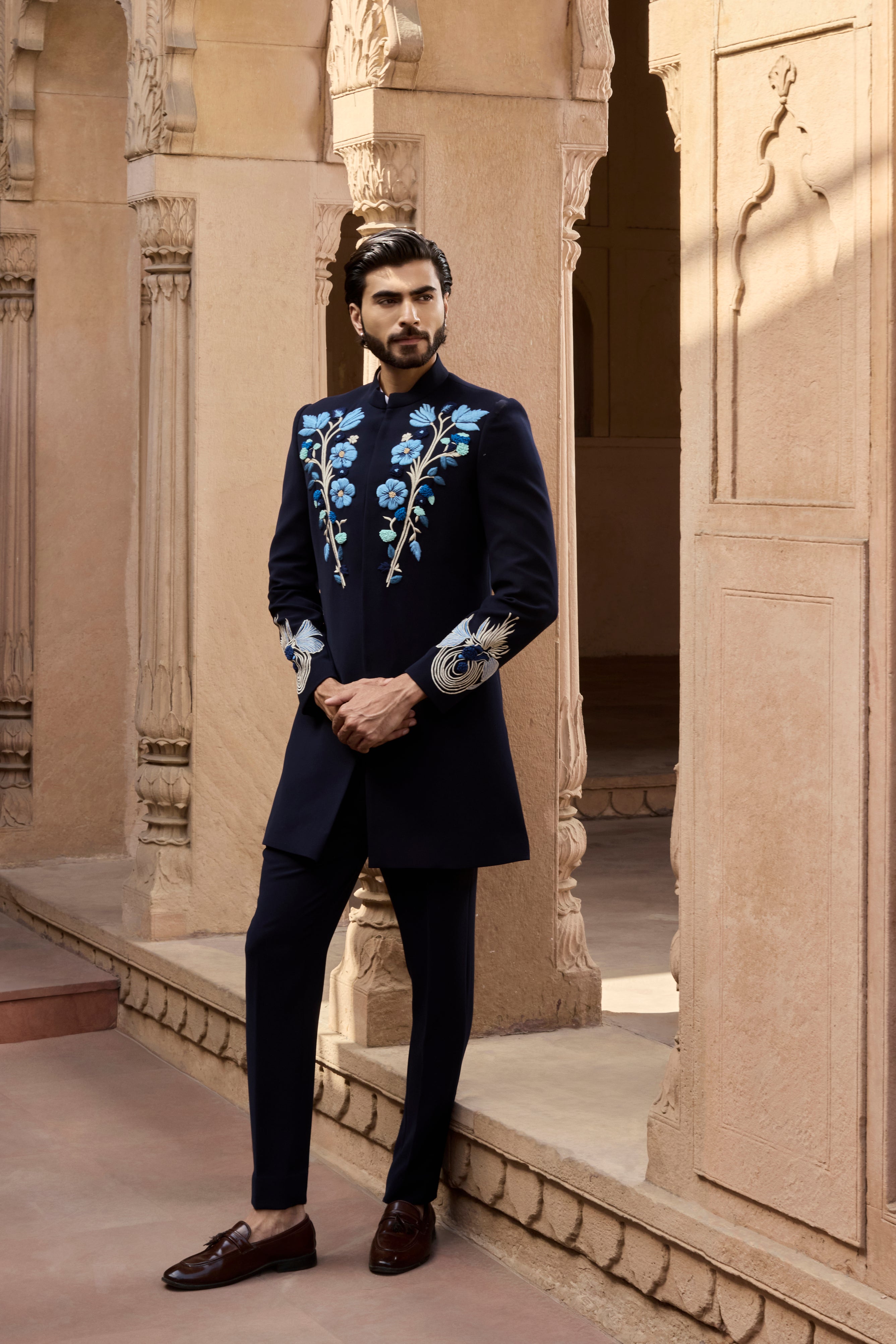 Raas “Indra Pushp” Navy 3D Indo-Western