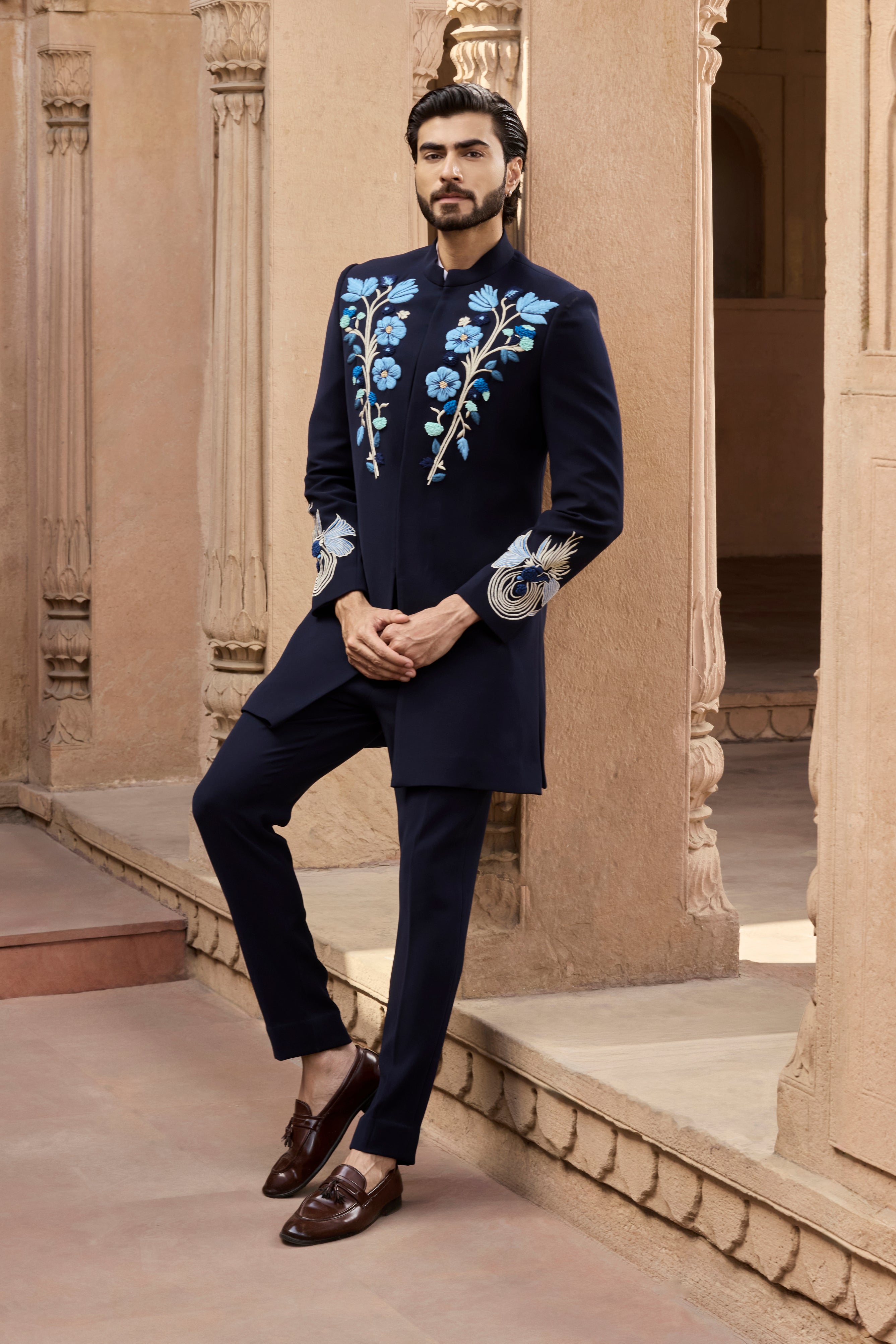 Raas “Indra Pushp” Navy 3D Indo-Western