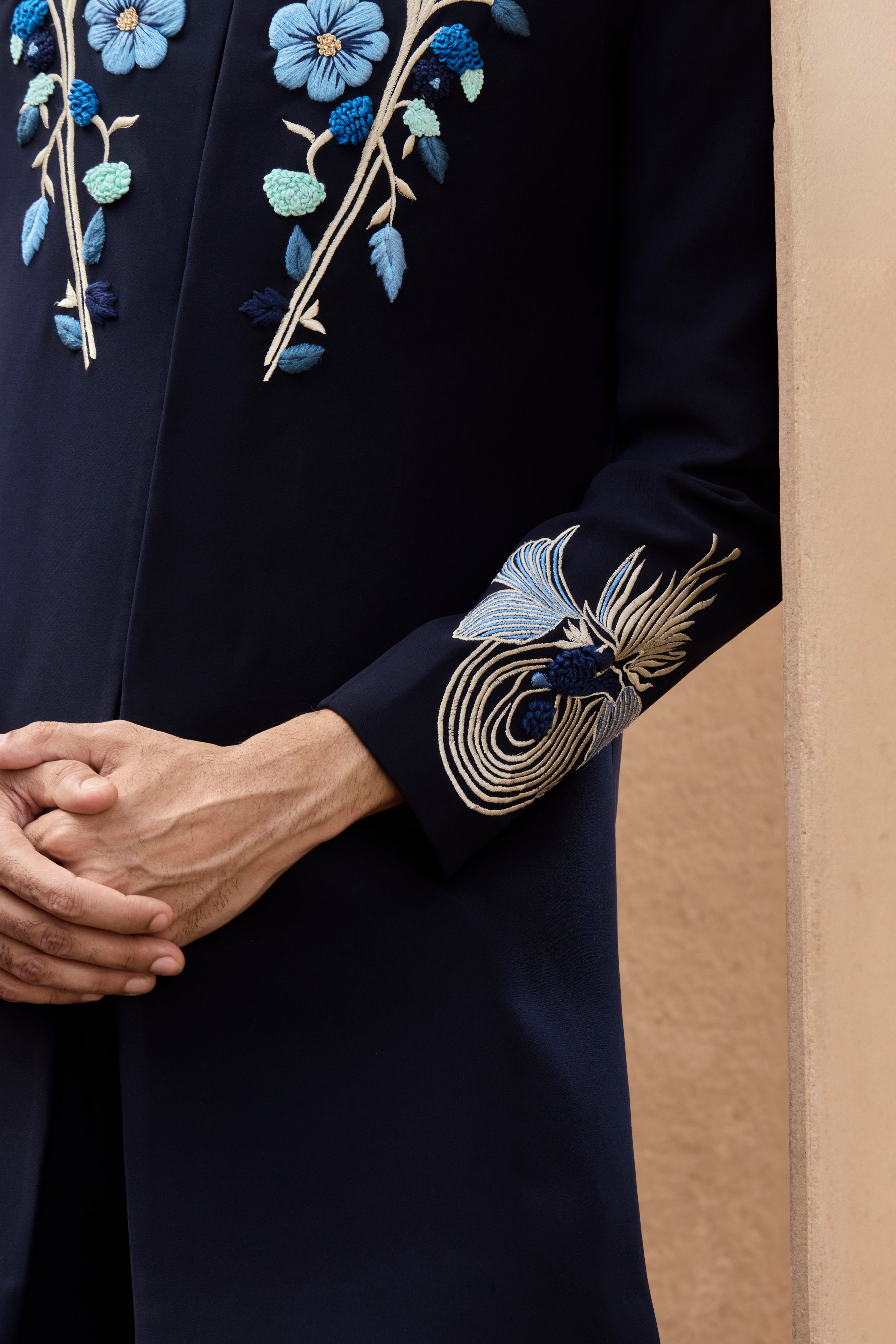 Raas “Indra Pushp” Navy 3D Indo-Western