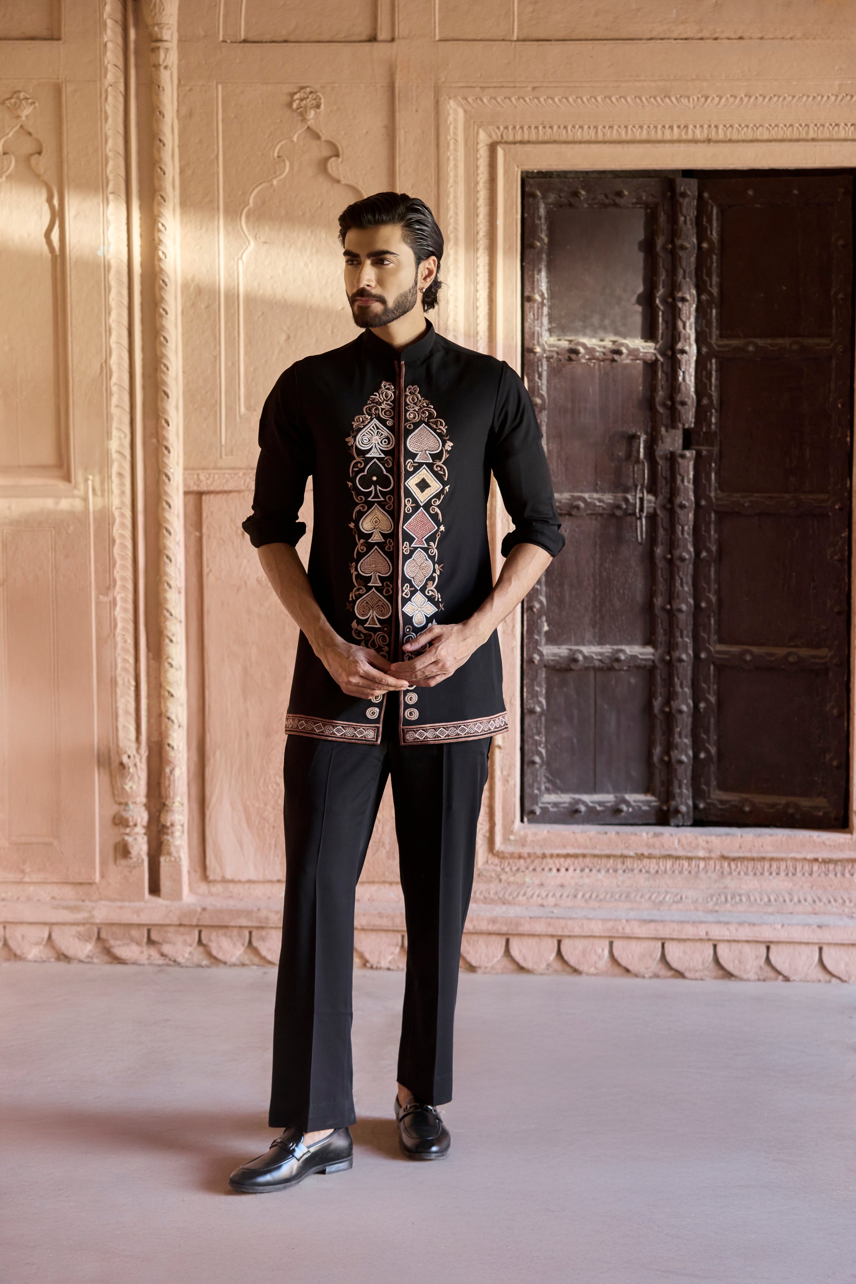 Raas “Manoranjan Sutra” Black Short Kurta