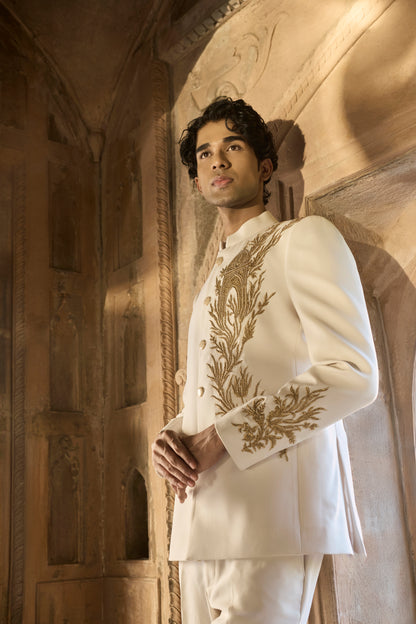 Raas “Swarn Prabhat” Ivory Gold Bandhgala