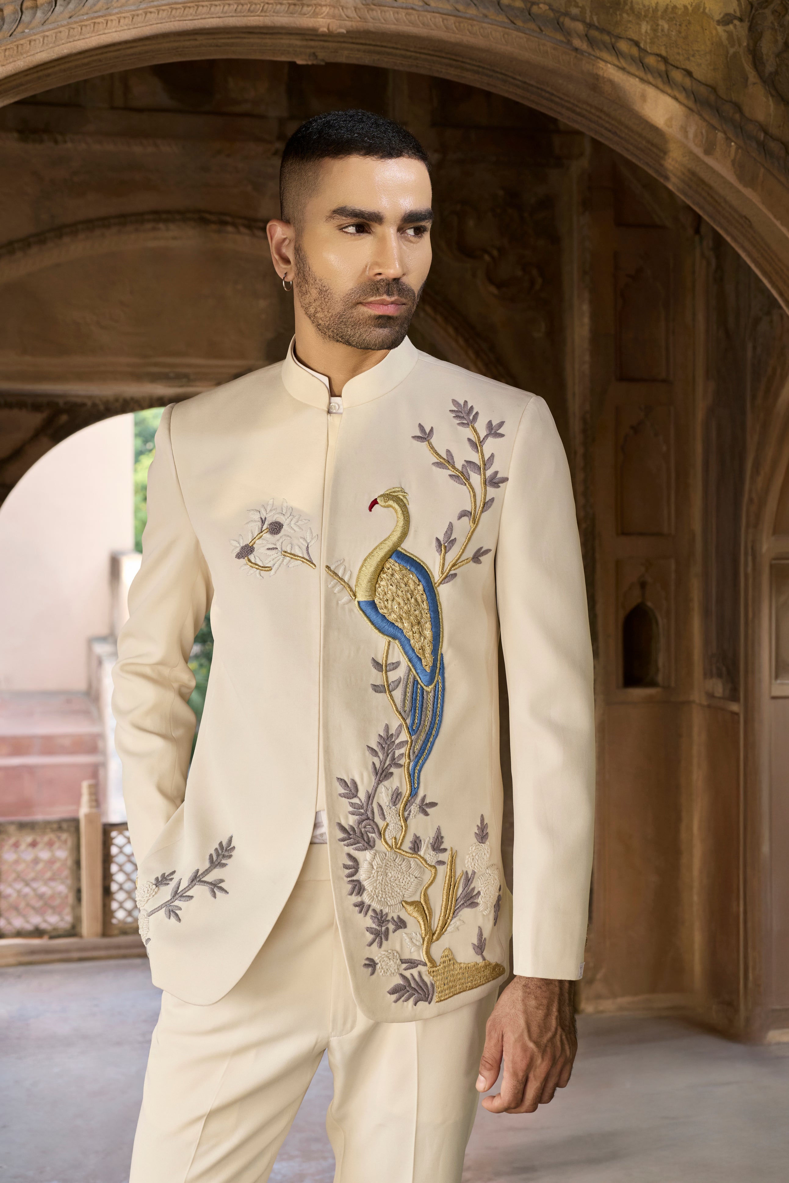 Raas “Ivory Mayura Royale” 3D Bandhgala