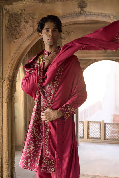 Raas “Veer Ras” Wine Sherwani